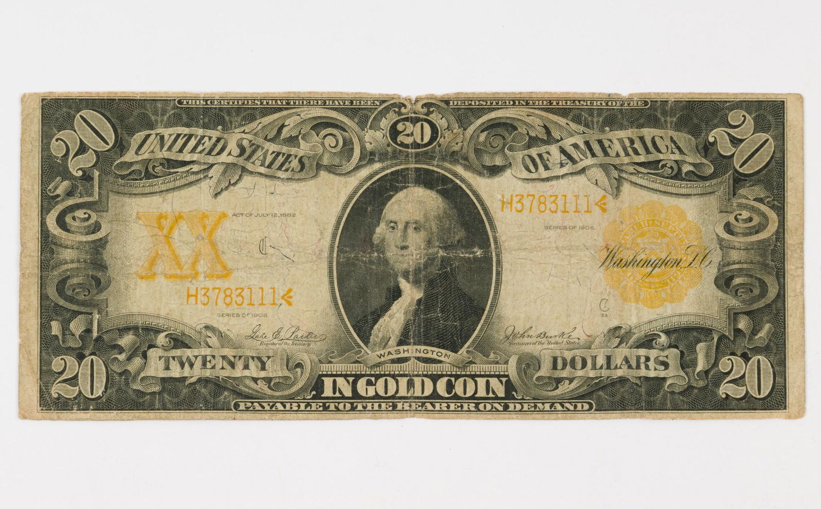 1906 $20 Gold Certificate (1 of 2)
