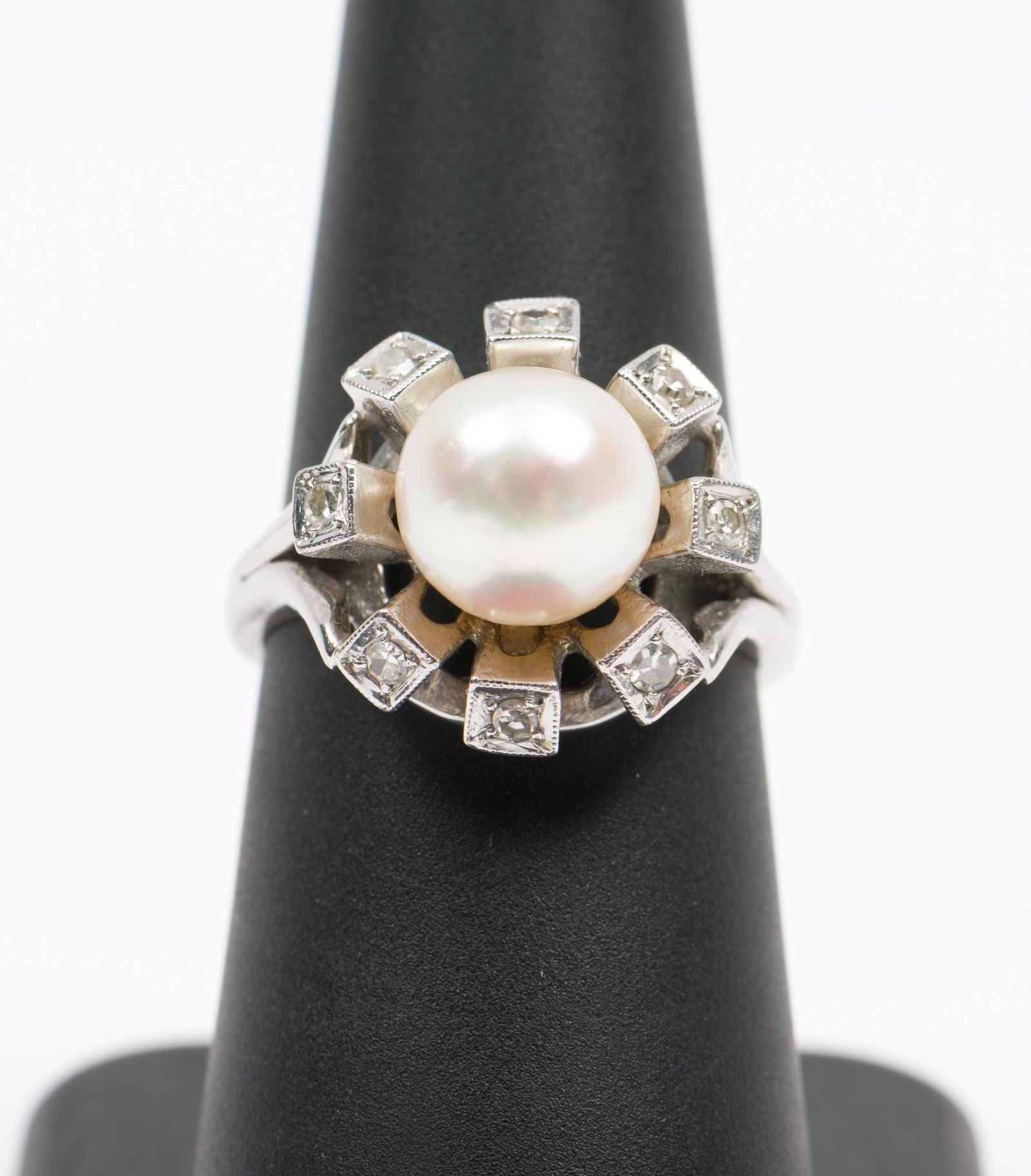 14k Gold, Pearl & Diamond Ring (1 of 3)