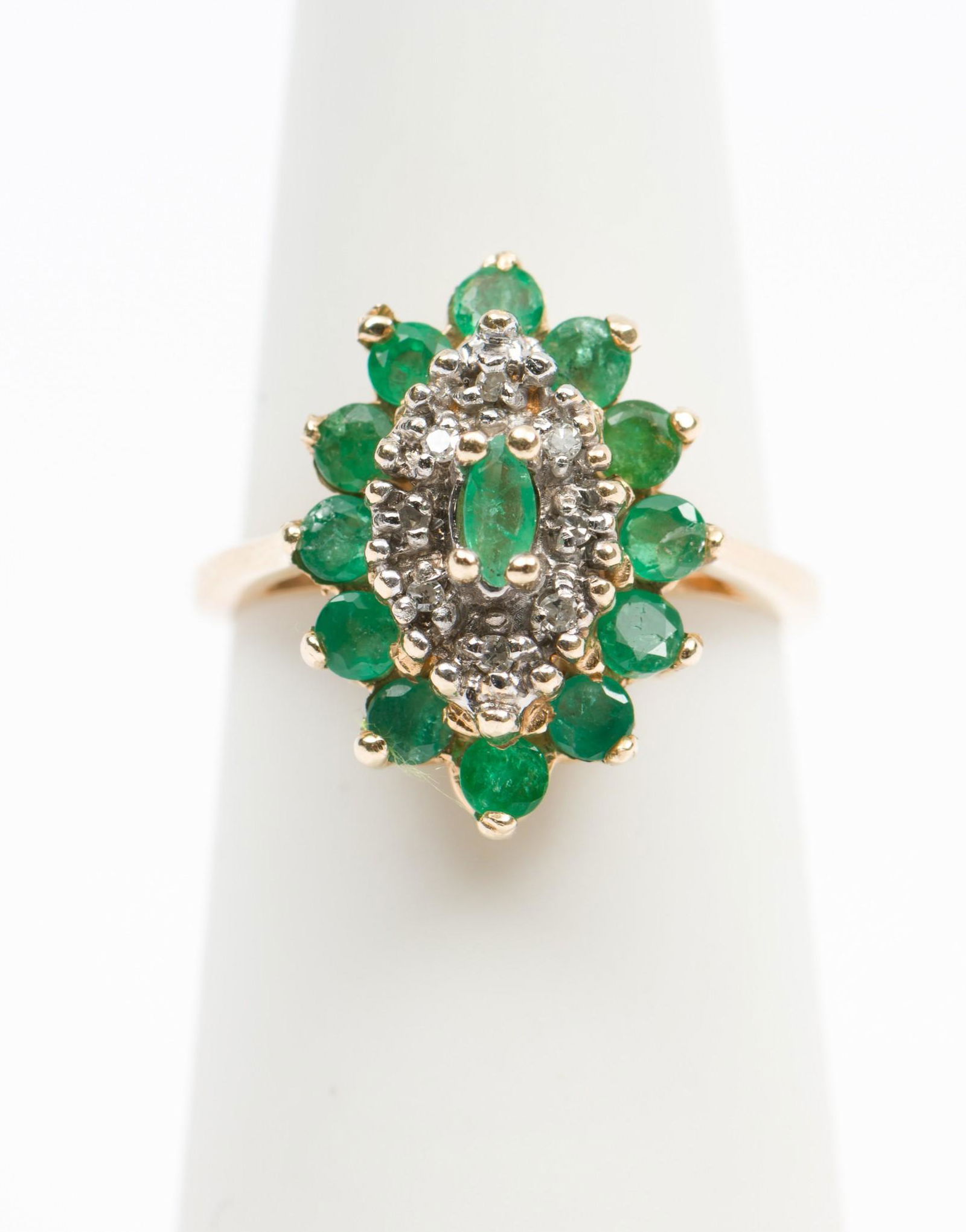 10K Gold, Emerald & Diamond Ring (1 of 3)