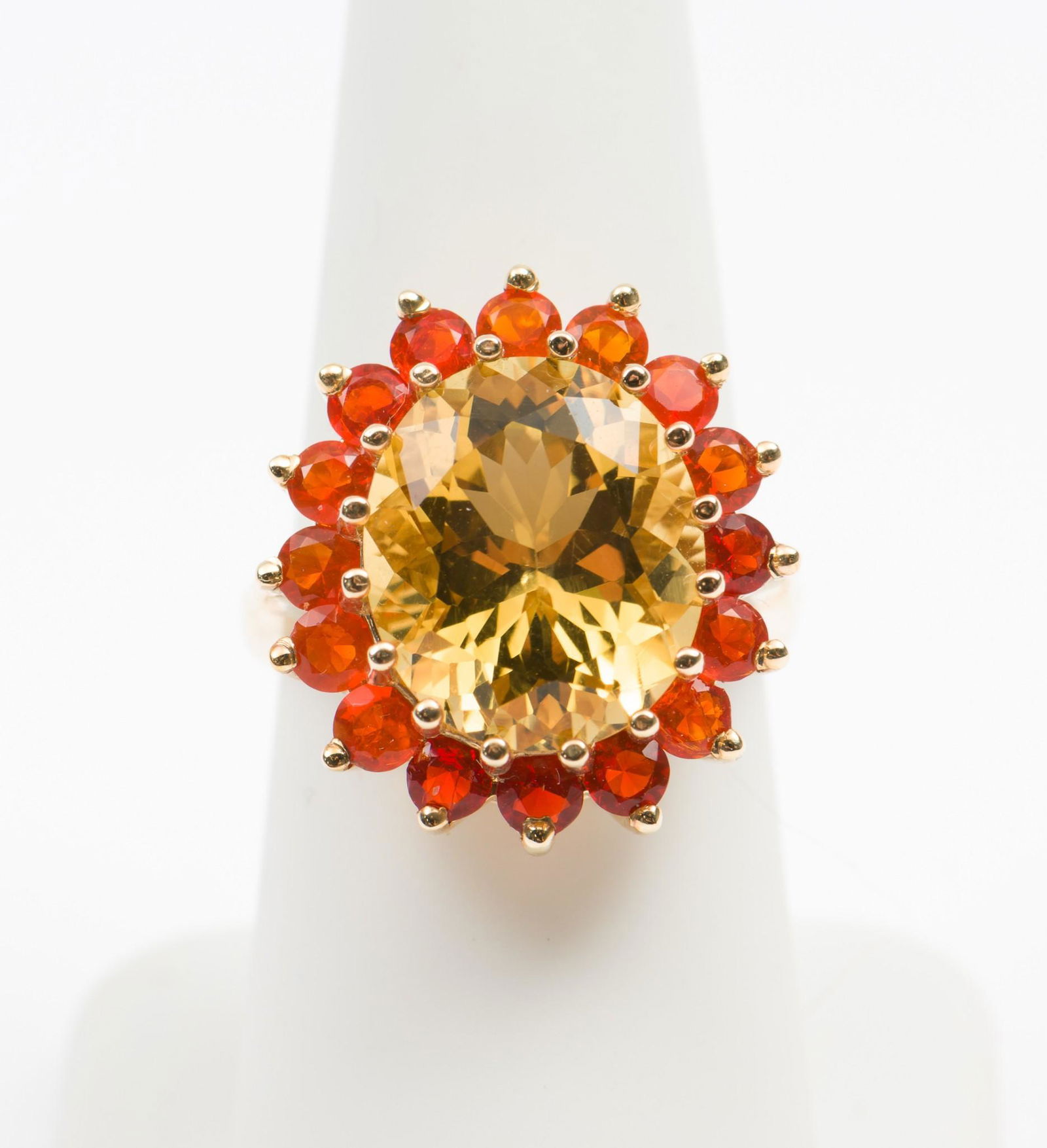 14K Gold, Orange & Yellow Citrine Ring (1 of 3)