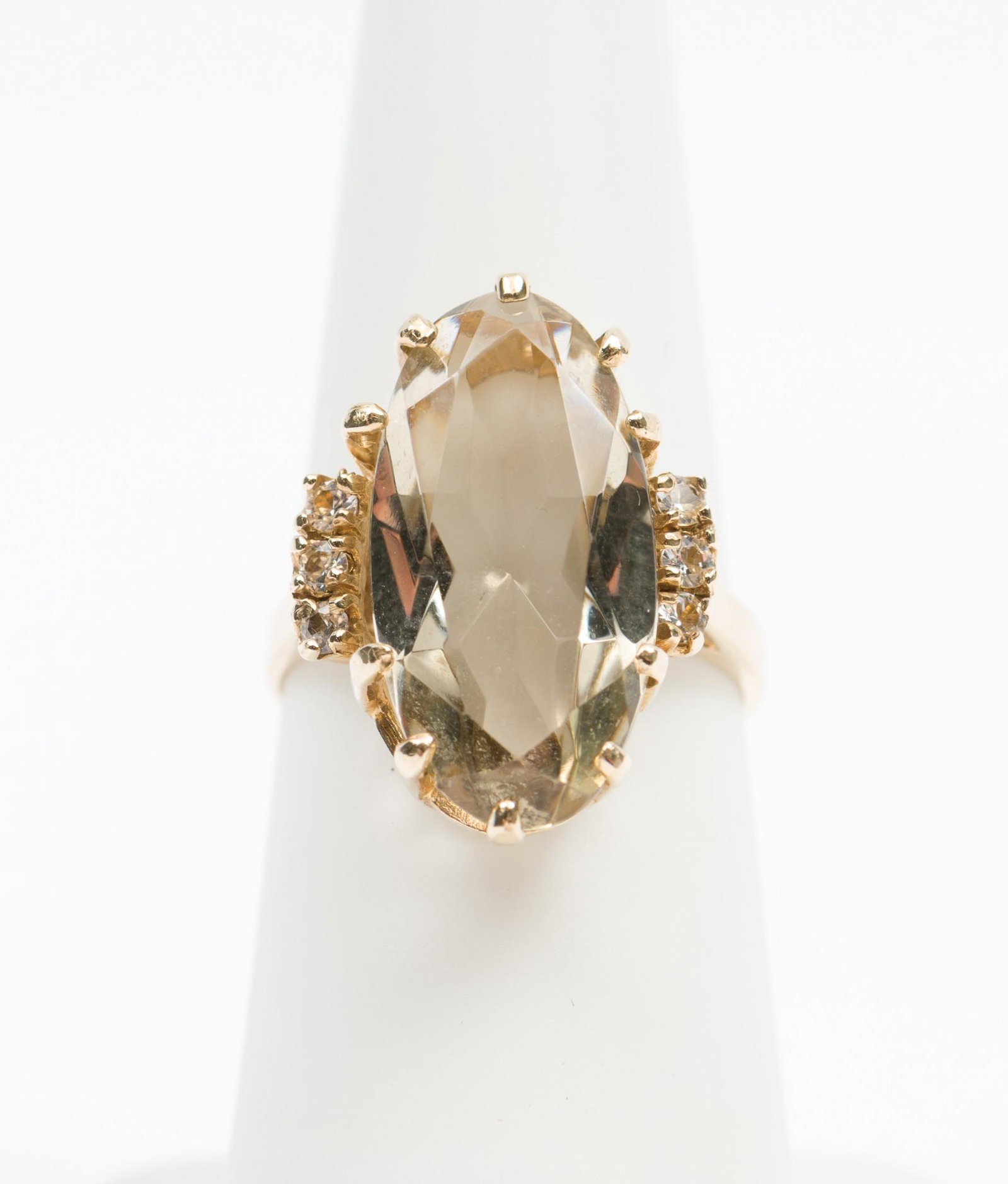 10K Gold & 5 Ct Smoky Quartz Ring (1 of 3)