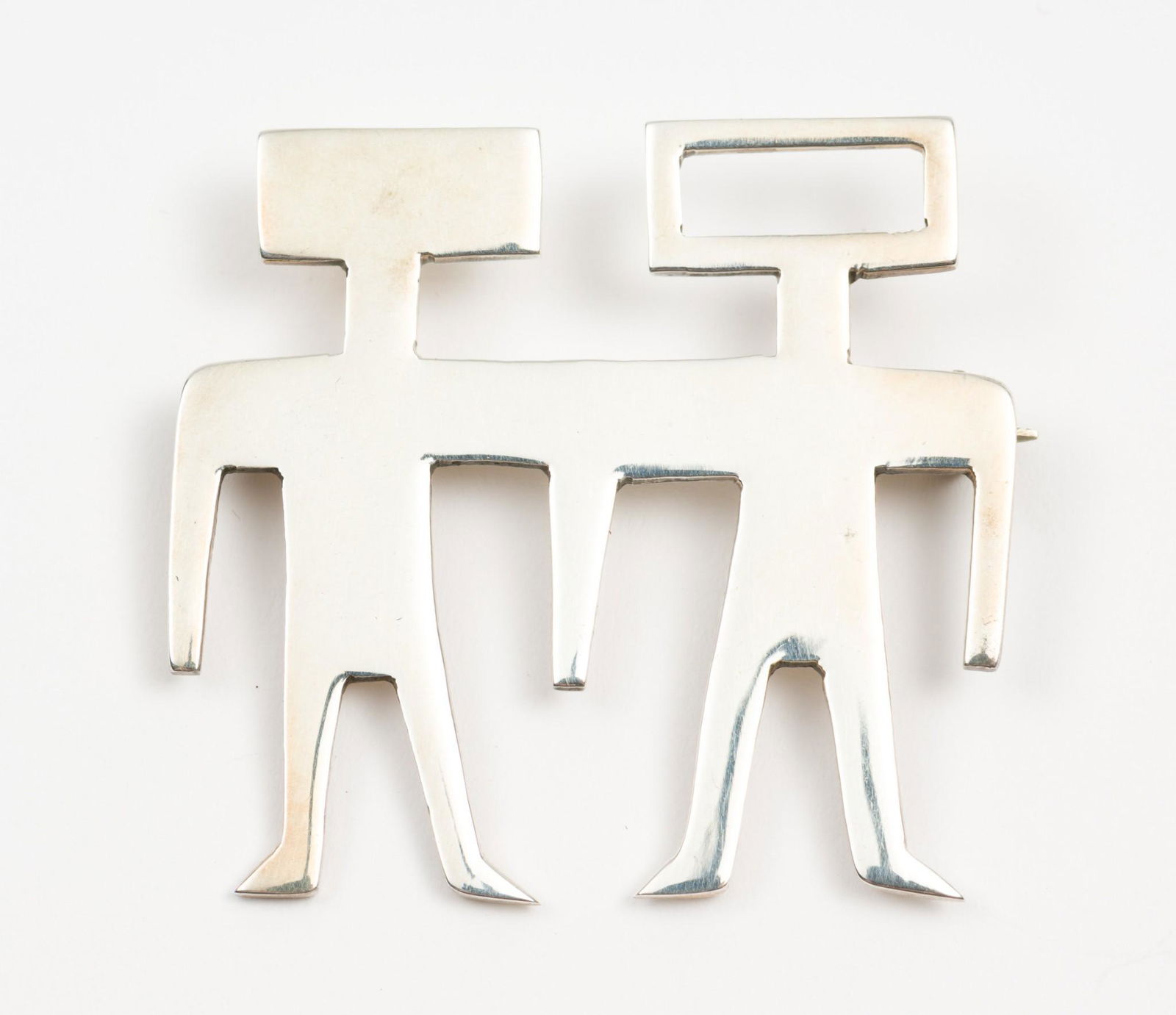 Mexican Silver Figural Brooch (1 of 3)