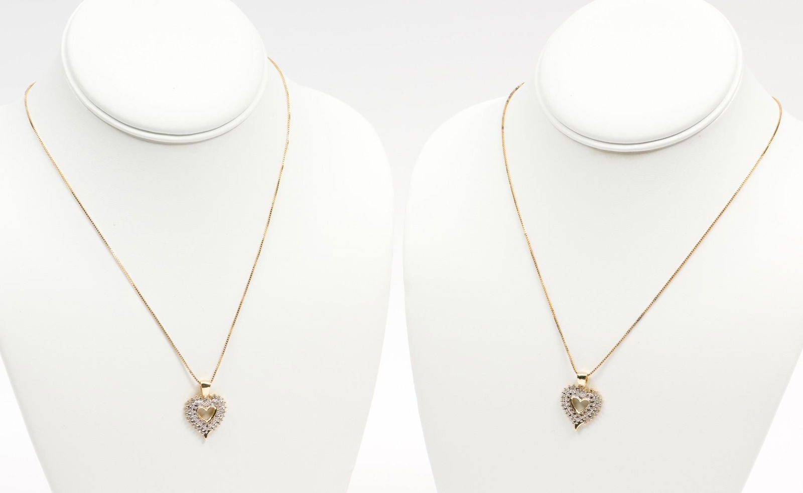 Two Vermeil and Diamond Heart Pendant Necklaces (1 of 8)