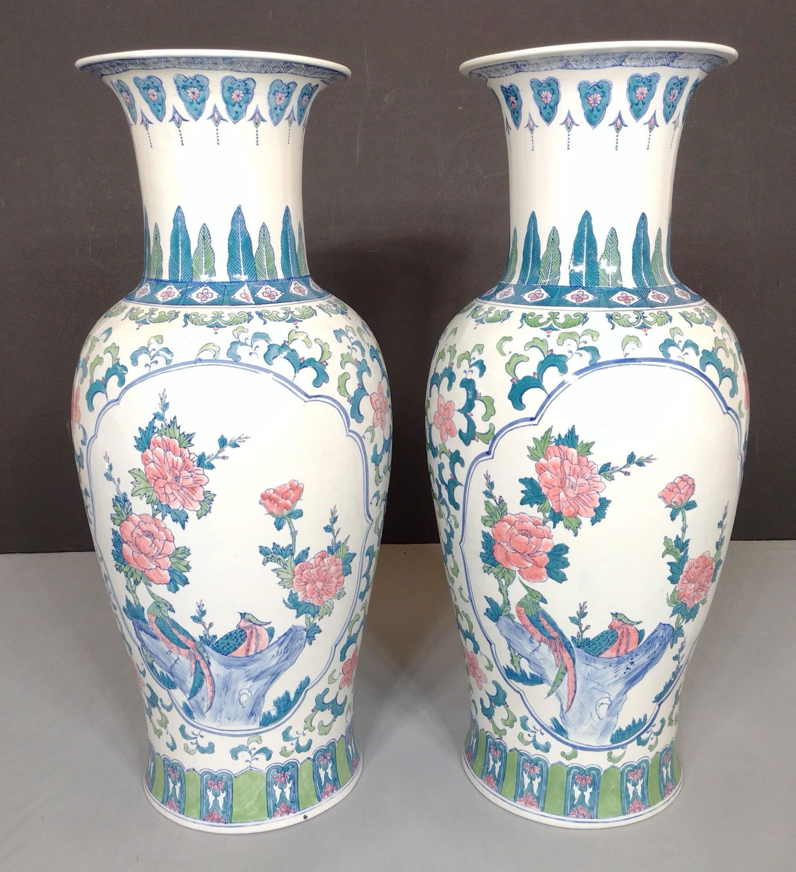 Pair Of 36" Asian Floor Vases (1 of 5)