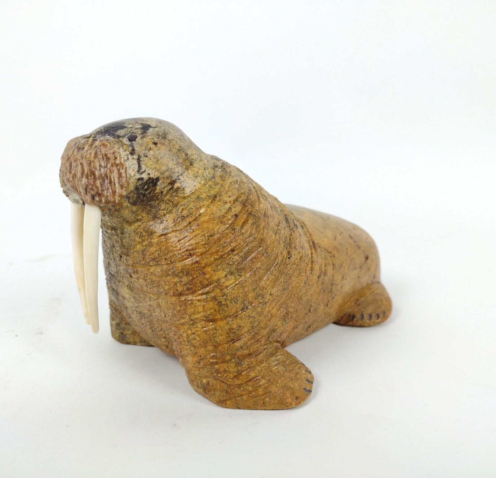 Signed Inuit Soapstone Walrus (1 of 3)