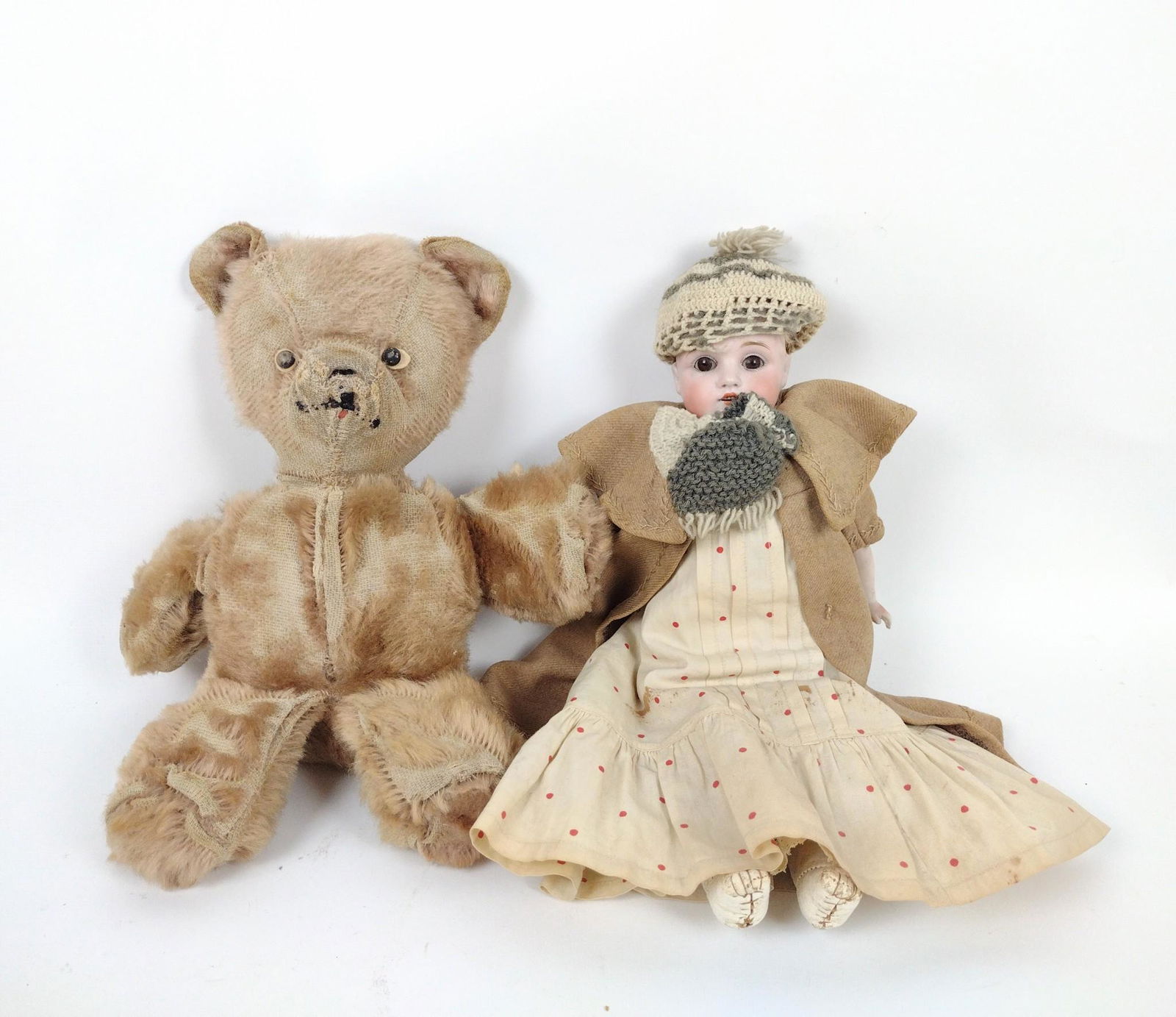 2 Pcs Incl Vintage Doll & Bear (1 of 3)