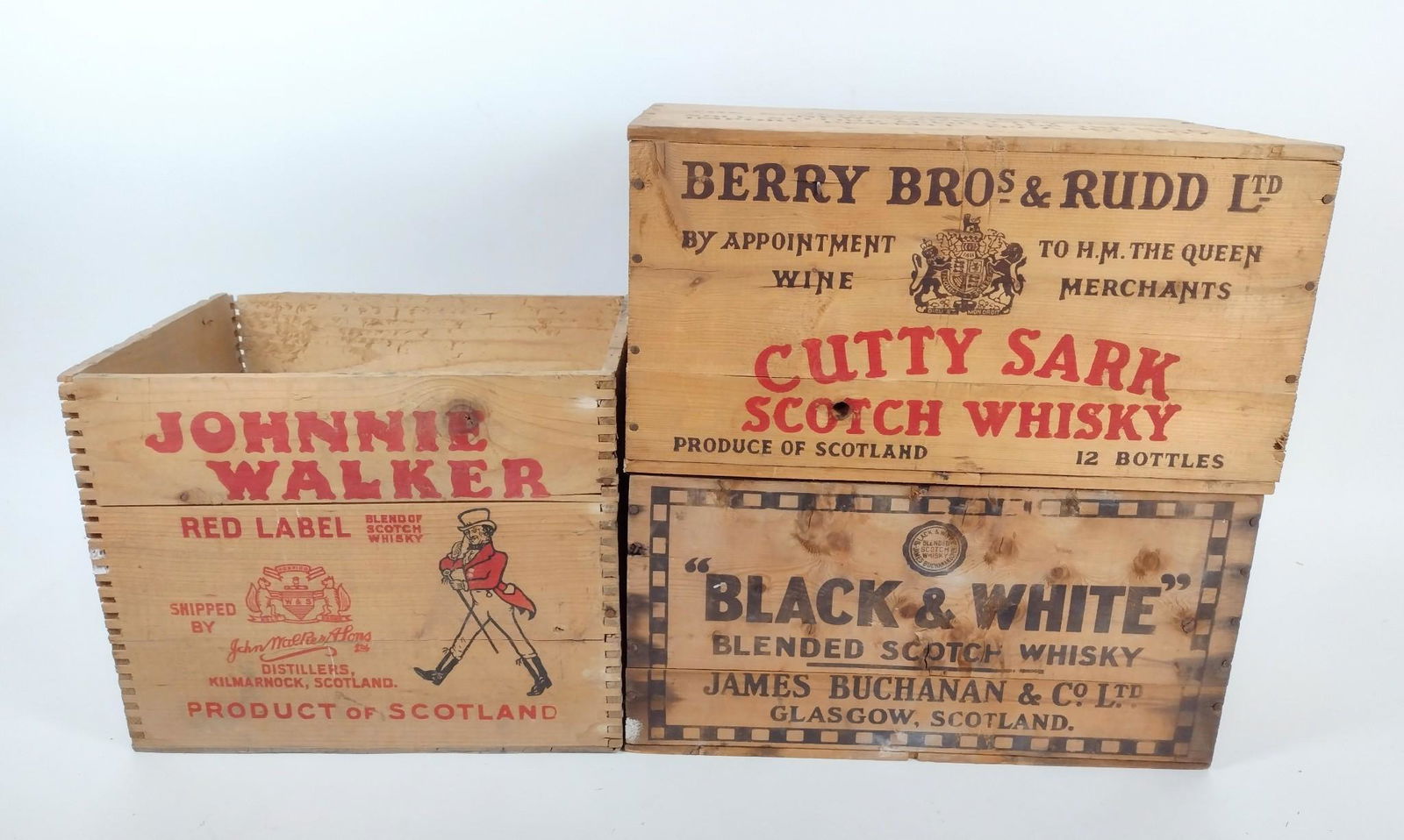 3 Vintage Alcohol Crates incl Johnnie Walker (1 of 7)