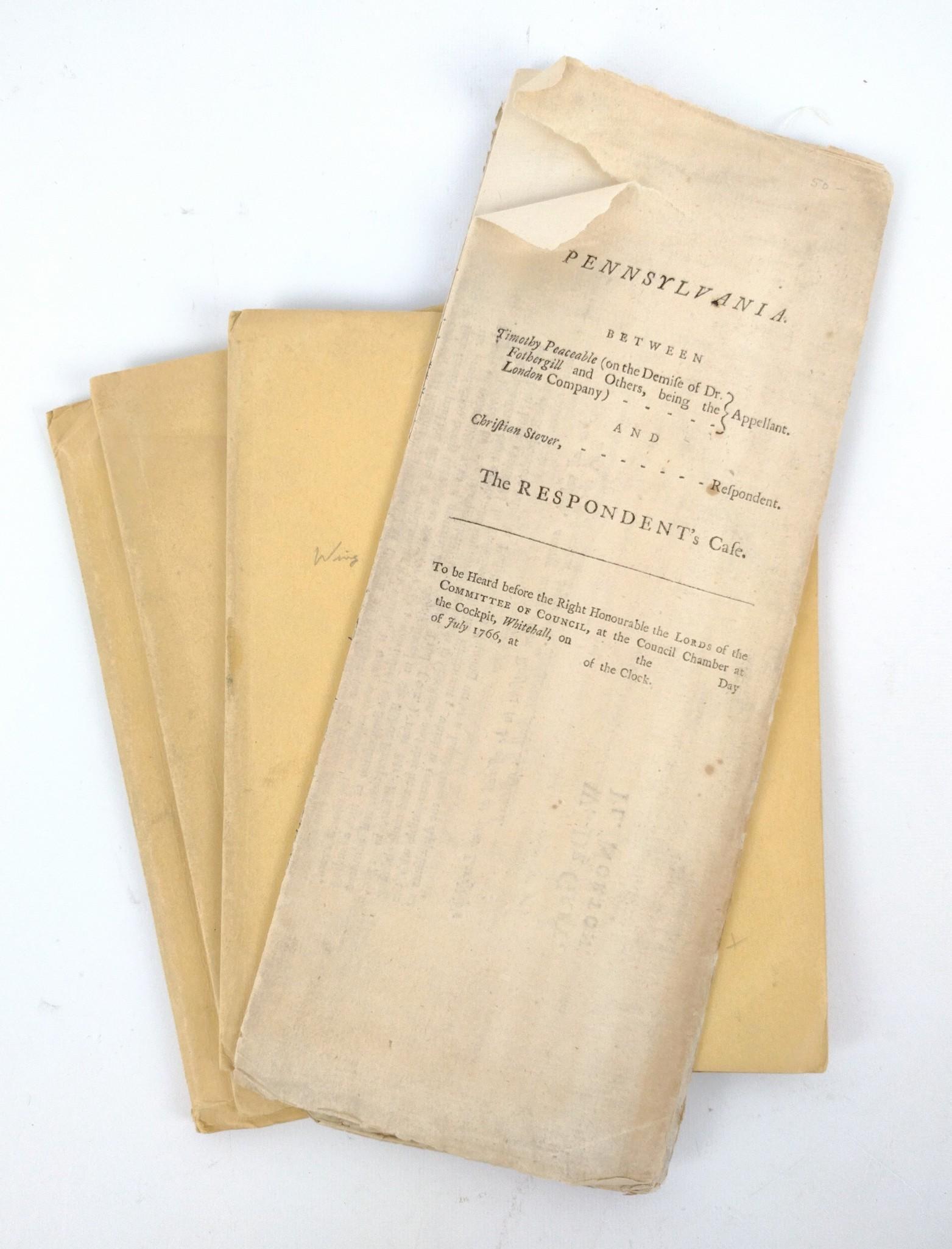 3 17th C Pamphlets & Rare Pennsylvania Land Document (1 of 6)