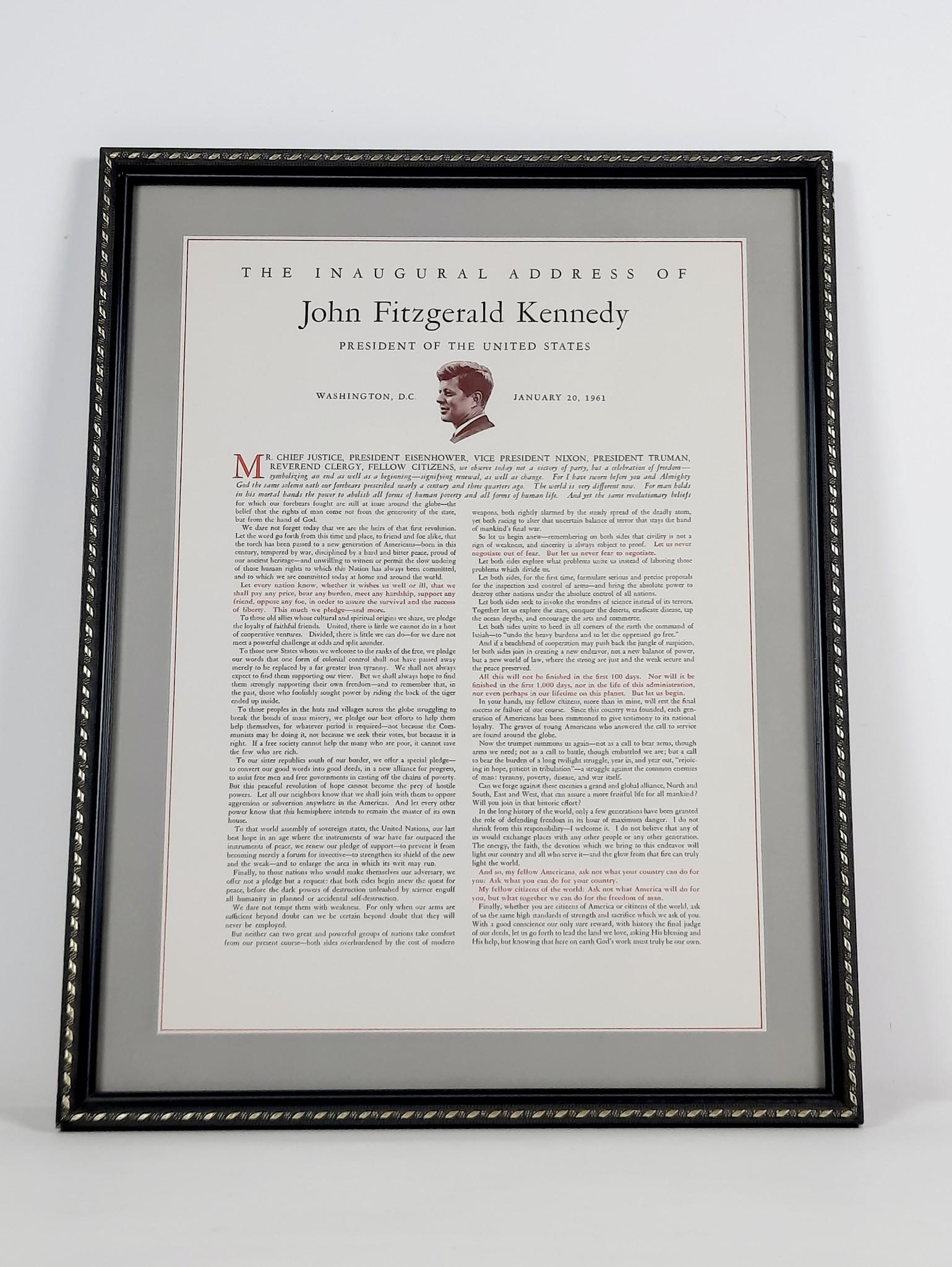 John Fitzgerald Kennedy Inaugural Address Print (1 of 1)