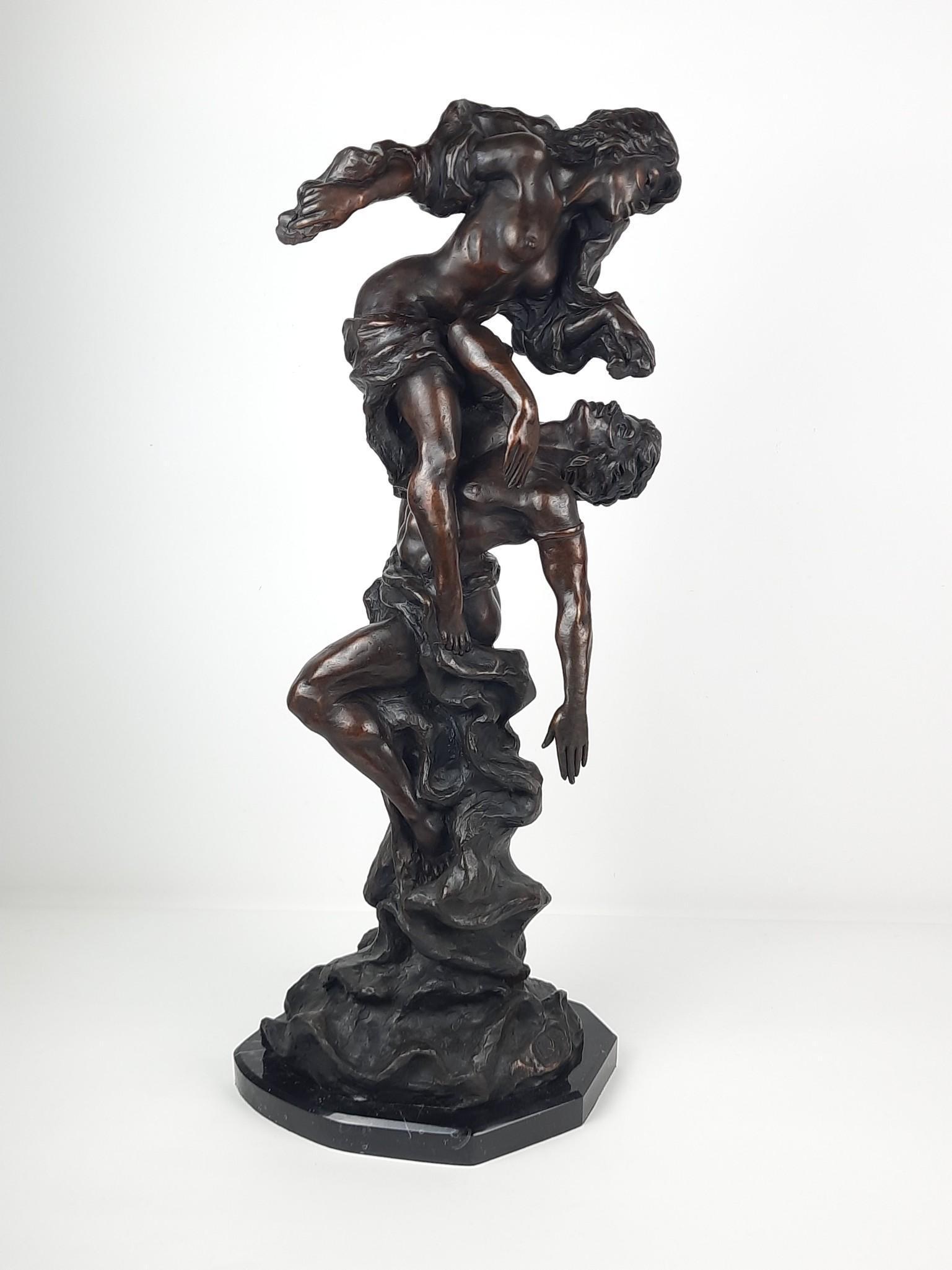 30" Joy Kirton-Smith Romeo and Juliet Bronze Sculpture: 13" wide x 11" deep x 30" high. LR IMPORTANT: Before bidding, please read the terms and conditions. When you registered for the auction you agreed to these terms and will be required to comply with th