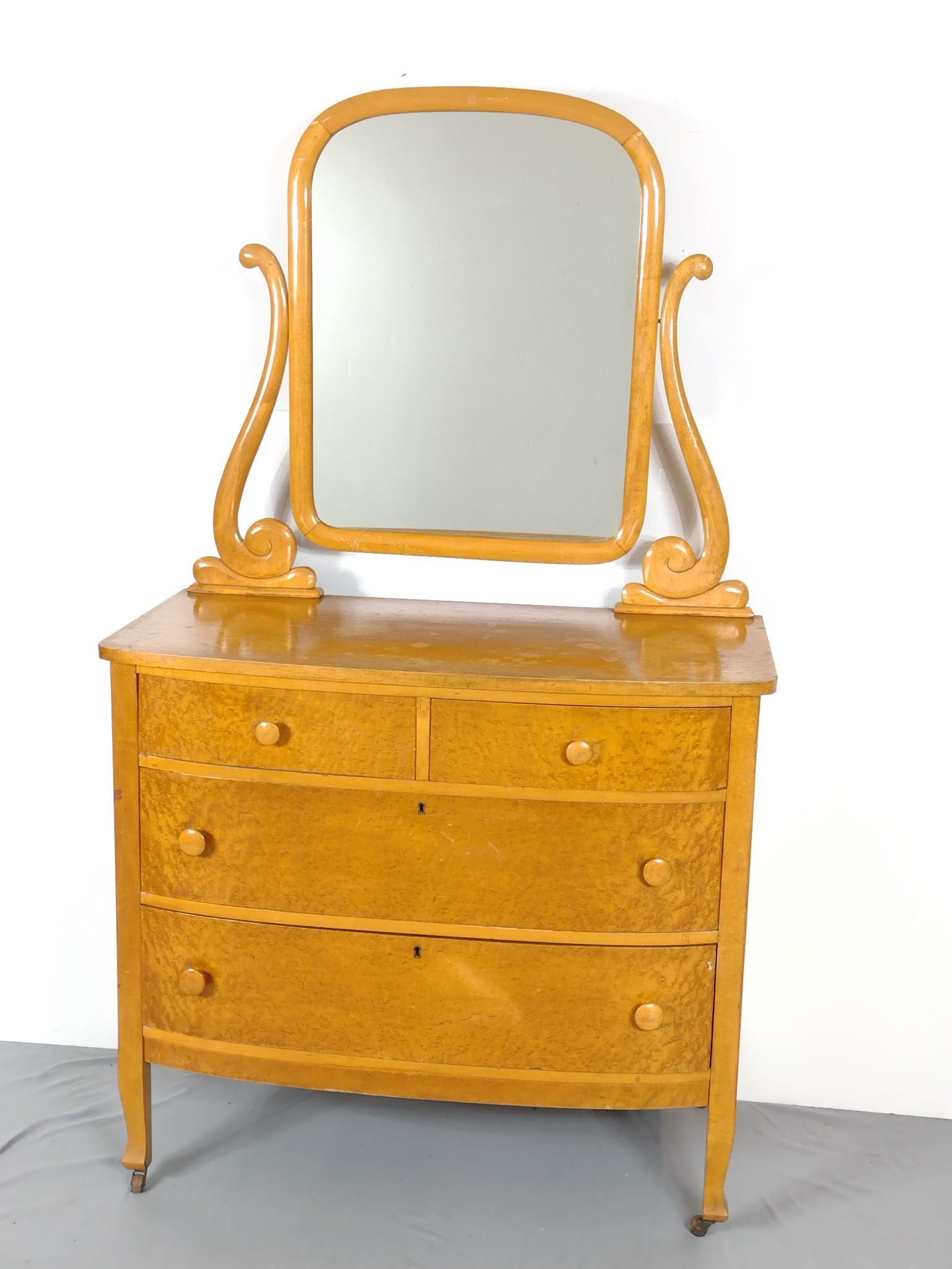 Birdseye Maple Dresser With Mirror (1 of 5)
