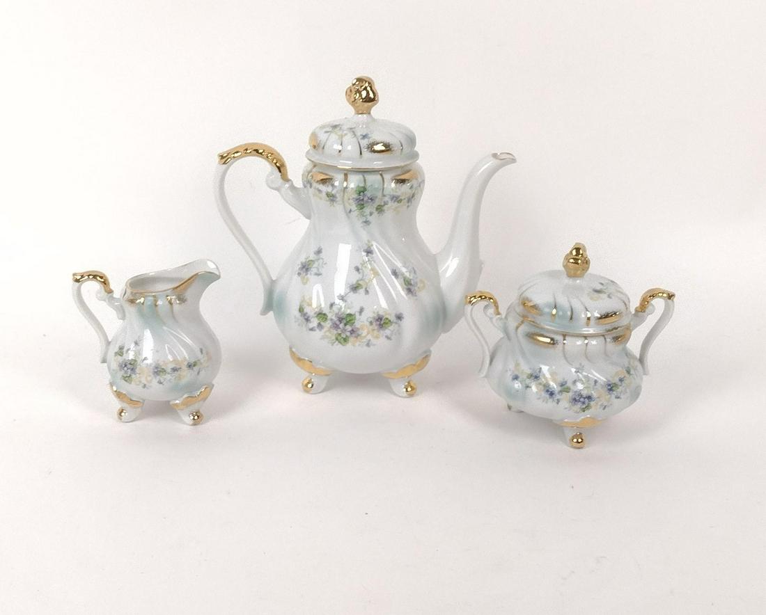 3 Pcs Lefton Heirloom Violet China Tea Set (1 of 3)