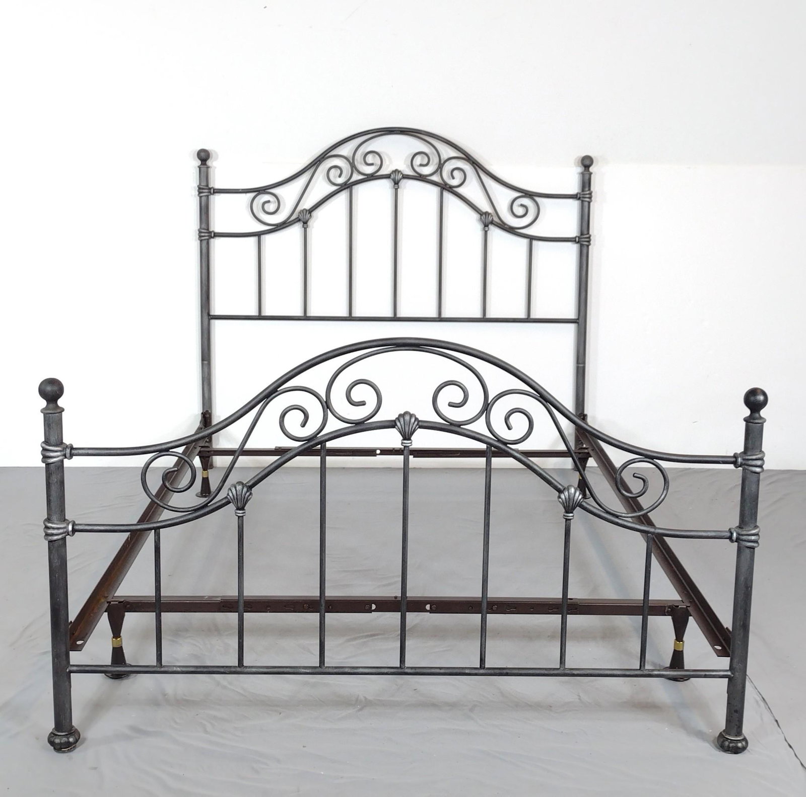 Metal Bed: 60" wide X 87" deep X 54" high. MG. IMPORTANT: Before bidding, please read the terms and conditions. When you registered for the auction you agreed to these terms and will be required to comply with t