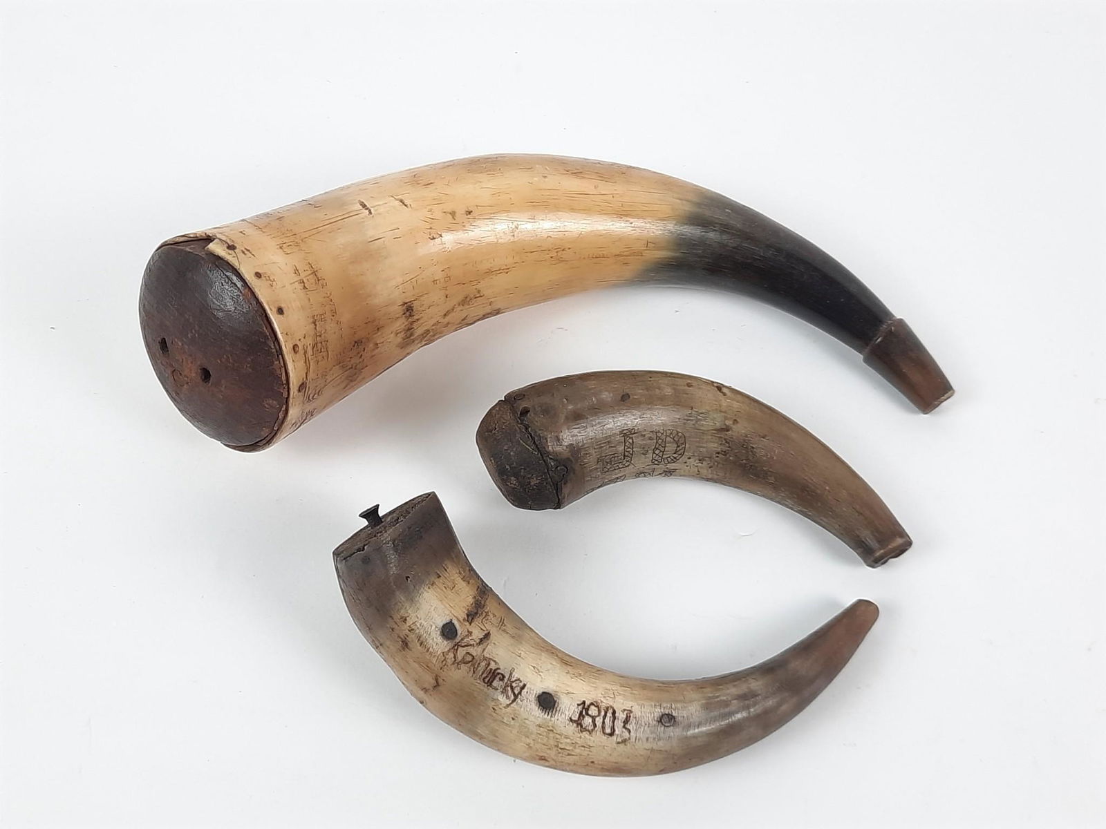 3 Powder Horns incl Kentucky 1803 (1 of 3)