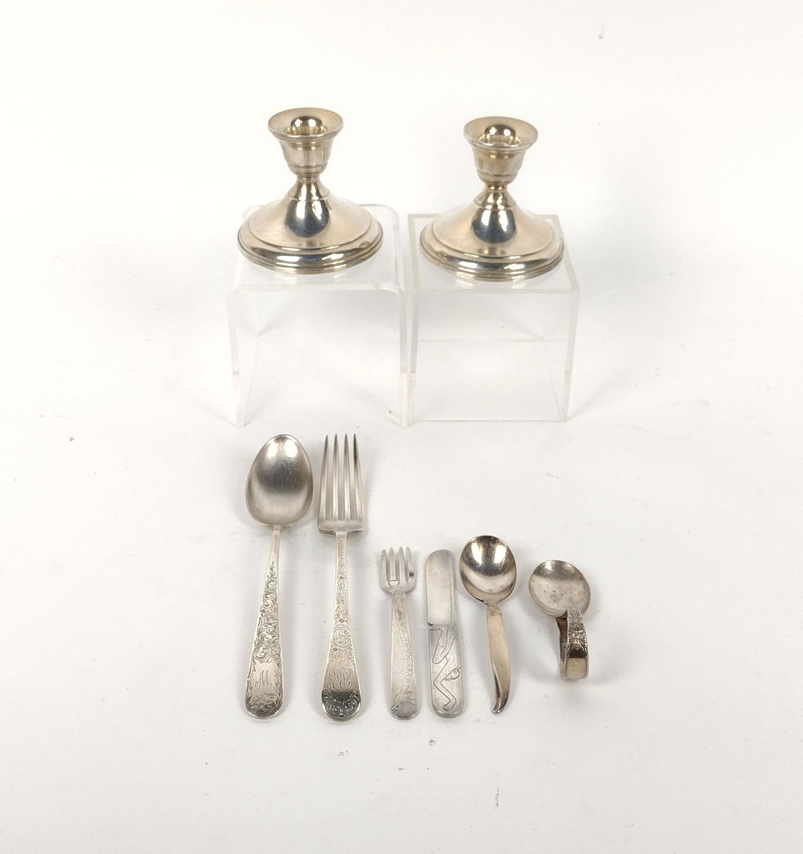 8 Pcs Sterling Silver incl Candleholders (1 of 15)
