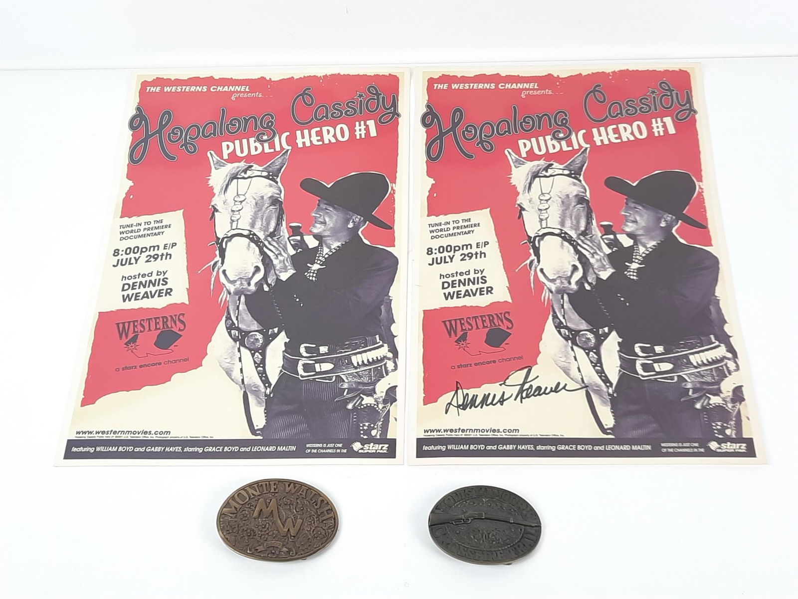 4 Pcs incl Dennis Weave Signed Hopalong Cassidy Poster (1 of 4)