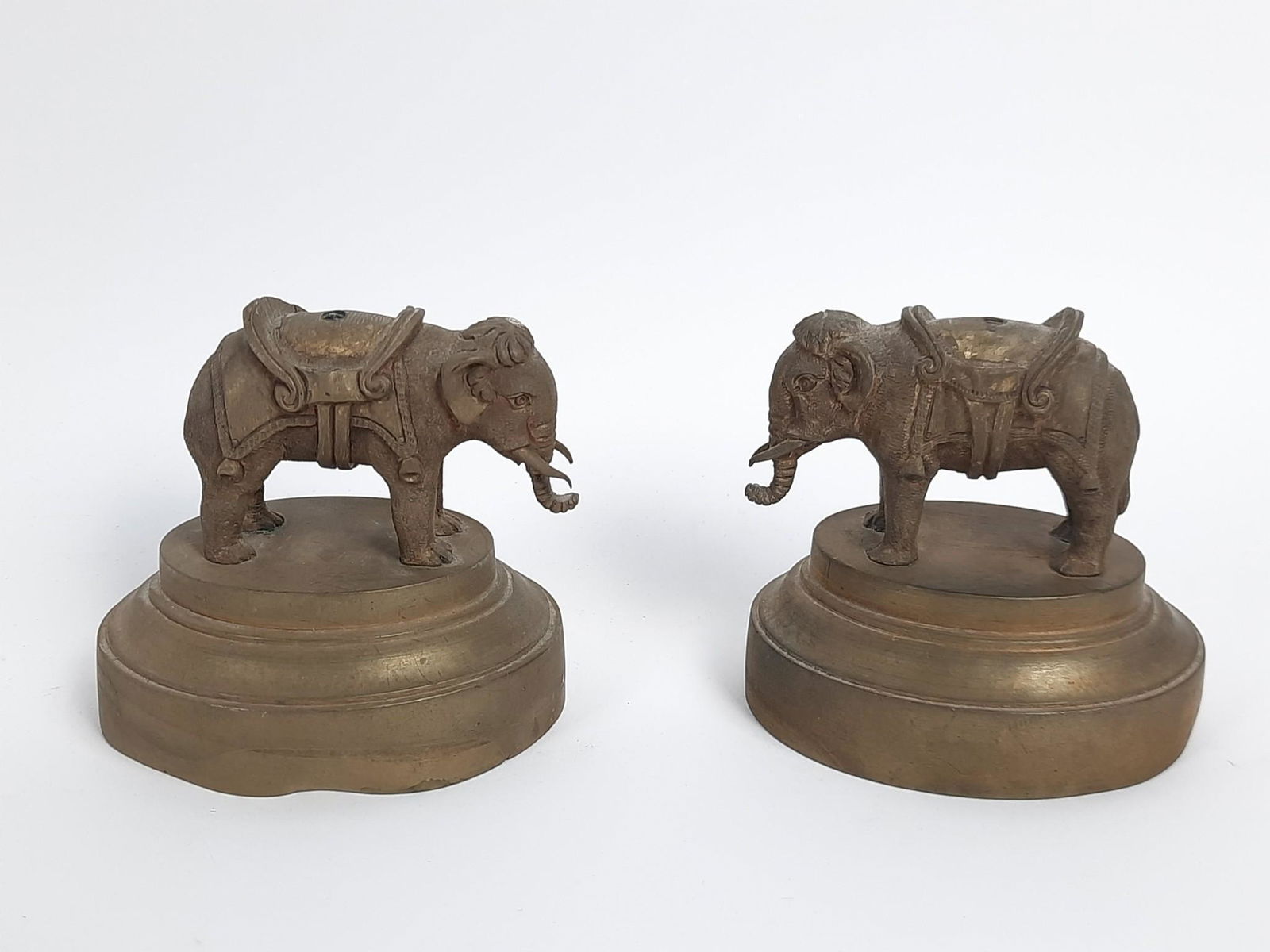 2 Antique Indian Brass Elephants (1 of 4)