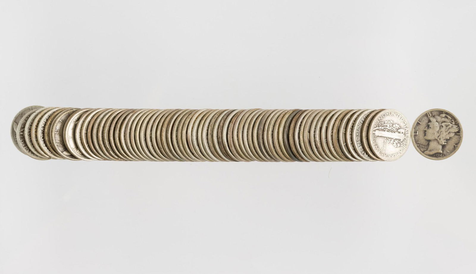 66 U.S. Silver Mercury Dimes 1942-1943 (1 of 1)