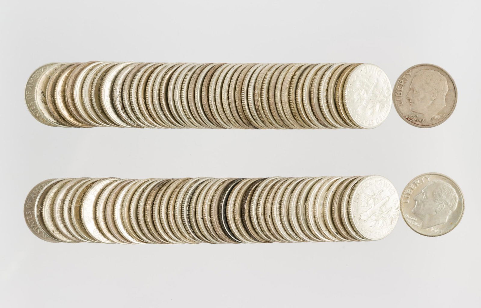 86 U.S. Silver Roosevelt Dimes 1964 (1 of 1)