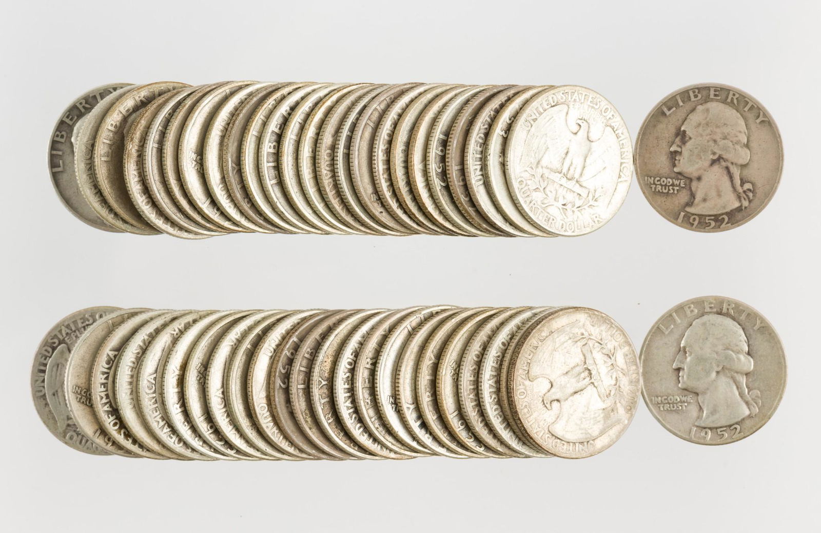 48 51 U.S. Silver Washington Quarters 1952-1954 (1 of 1)