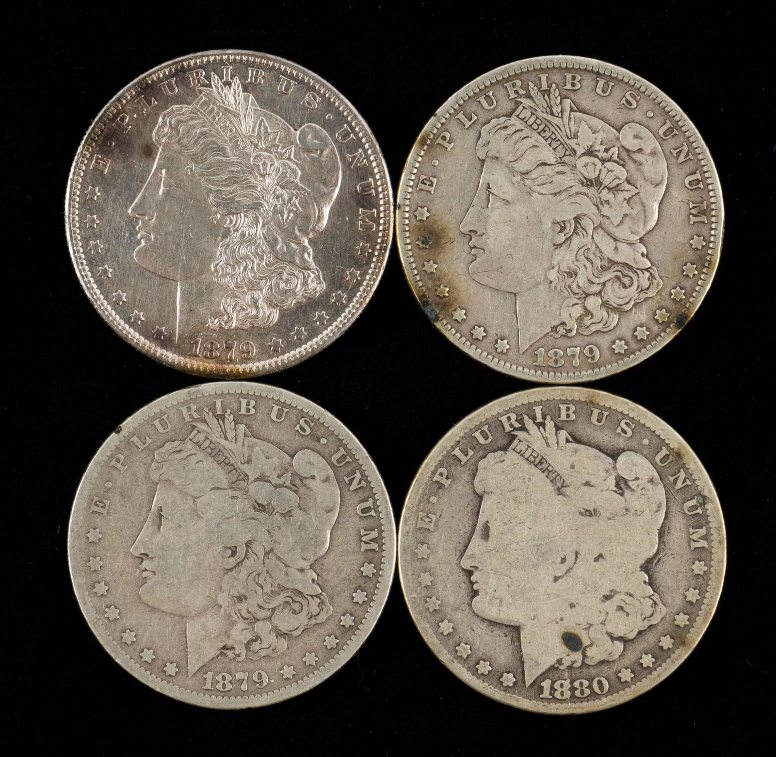 4 Morgan Silver Dollars Incl 1879-P (1 of 2)