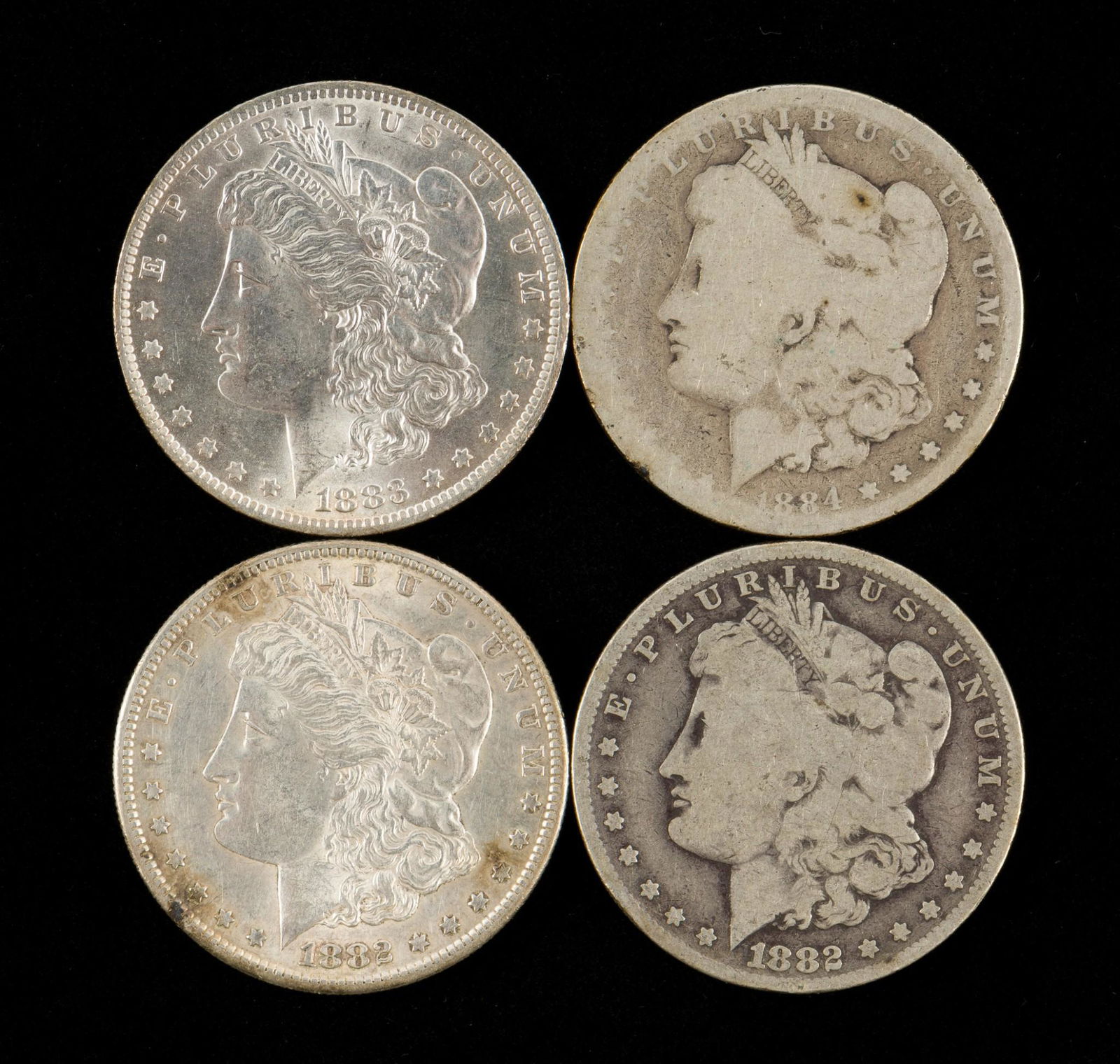 4 Morgan Silver Dollars Incl 1882-O (1 of 2)