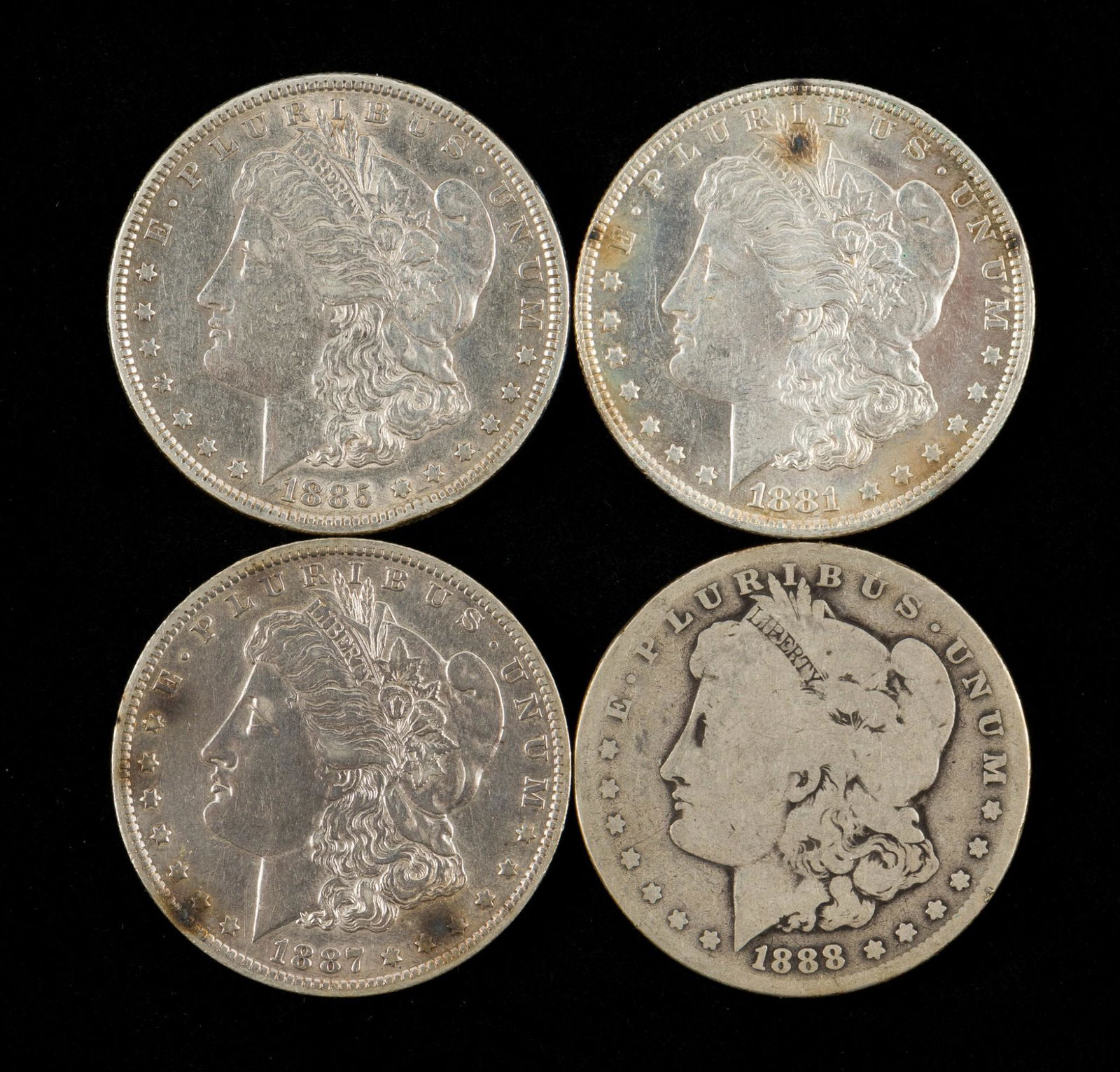 4 Morgan Silver Dollars Incl 1880-O (1 of 2)