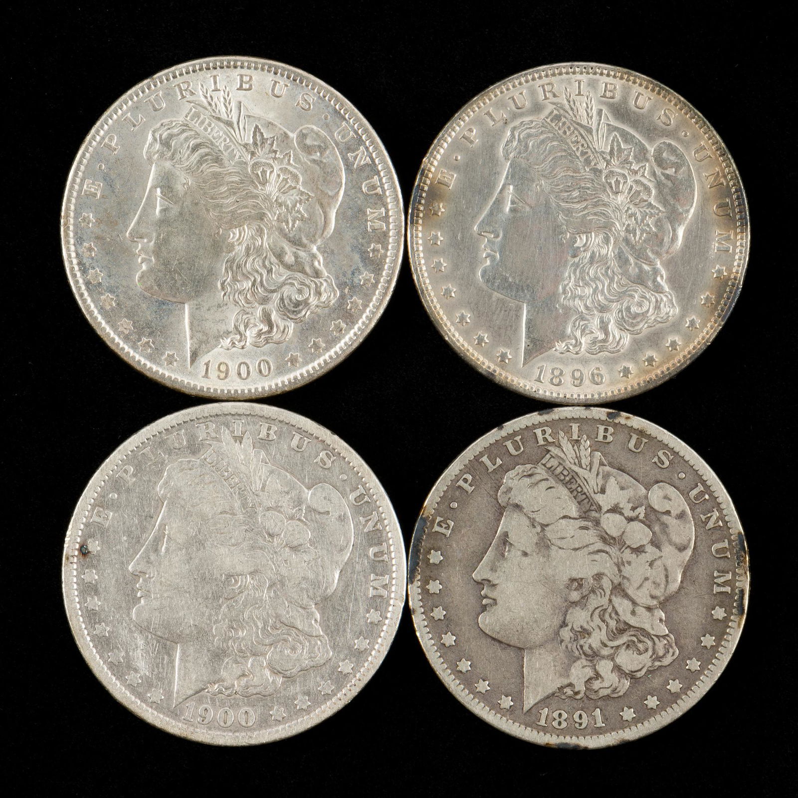 4 Morgan Silver Dollars Incl 1891-O (1 of 2)