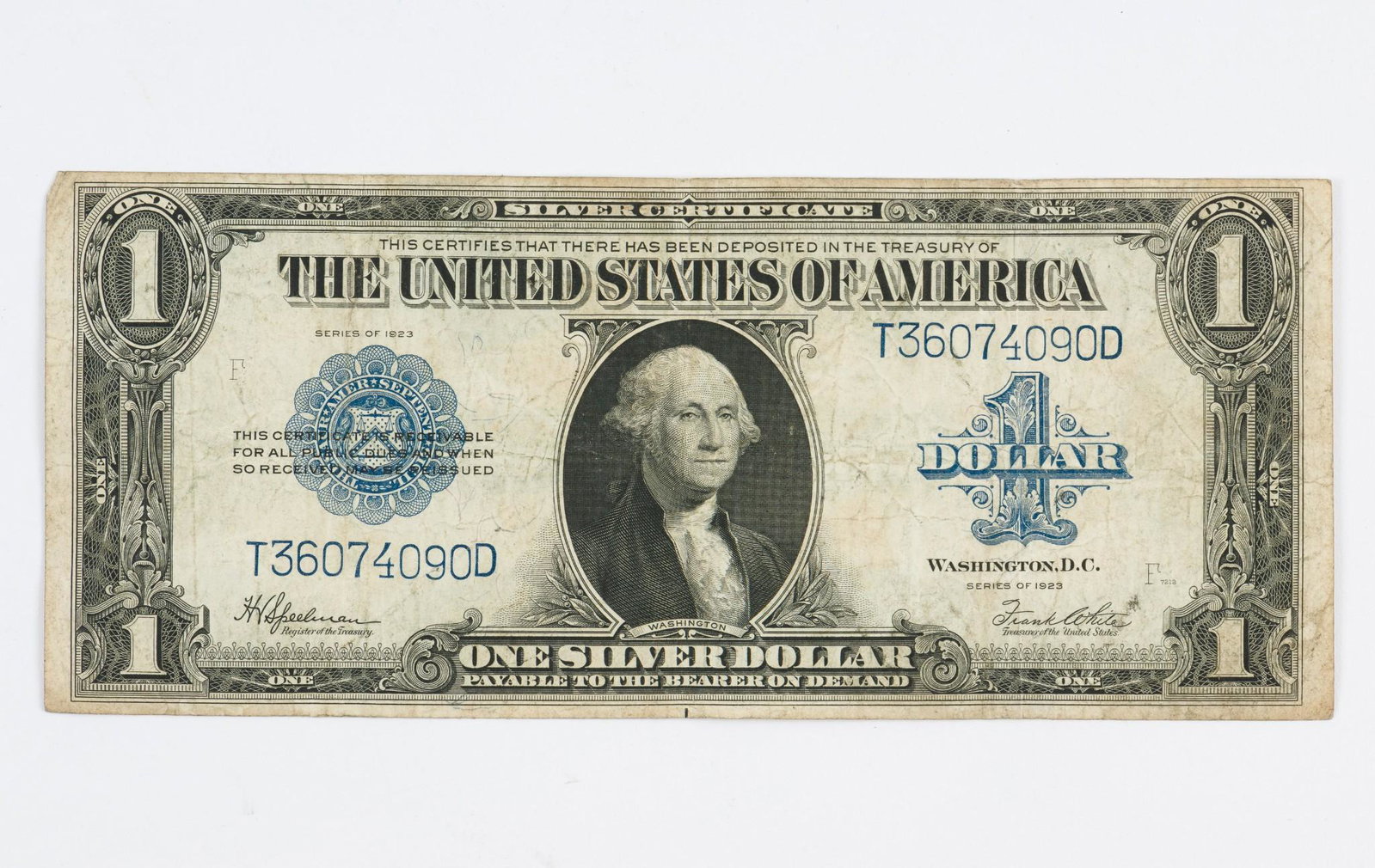 1923 $1 Silver Certificate: V.Good. DP. IMPORTANT: Before bidding, please read the terms and conditions. When you registered for the auction you agreed to these terms and will be required to comply with them.