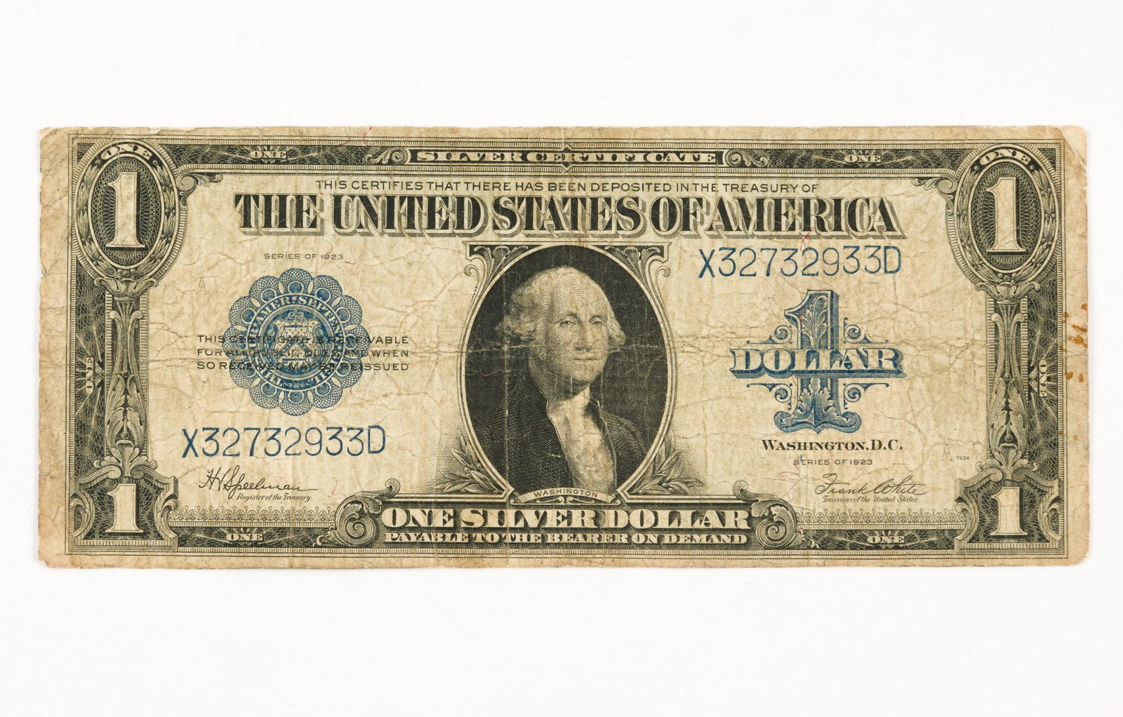 1923 $1.00 Silver Certificate: Good. RM IMPORTANT: Before bidding, please read the terms and conditions. When you registered for the auction you agreed to these terms and will be required to comply with them.
