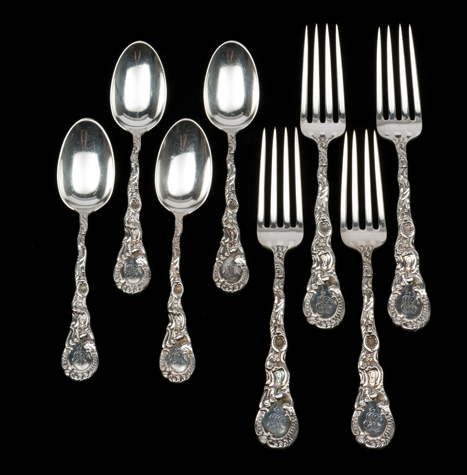 8 Pcs William Durgin Sterling Flatware (1 of 11)