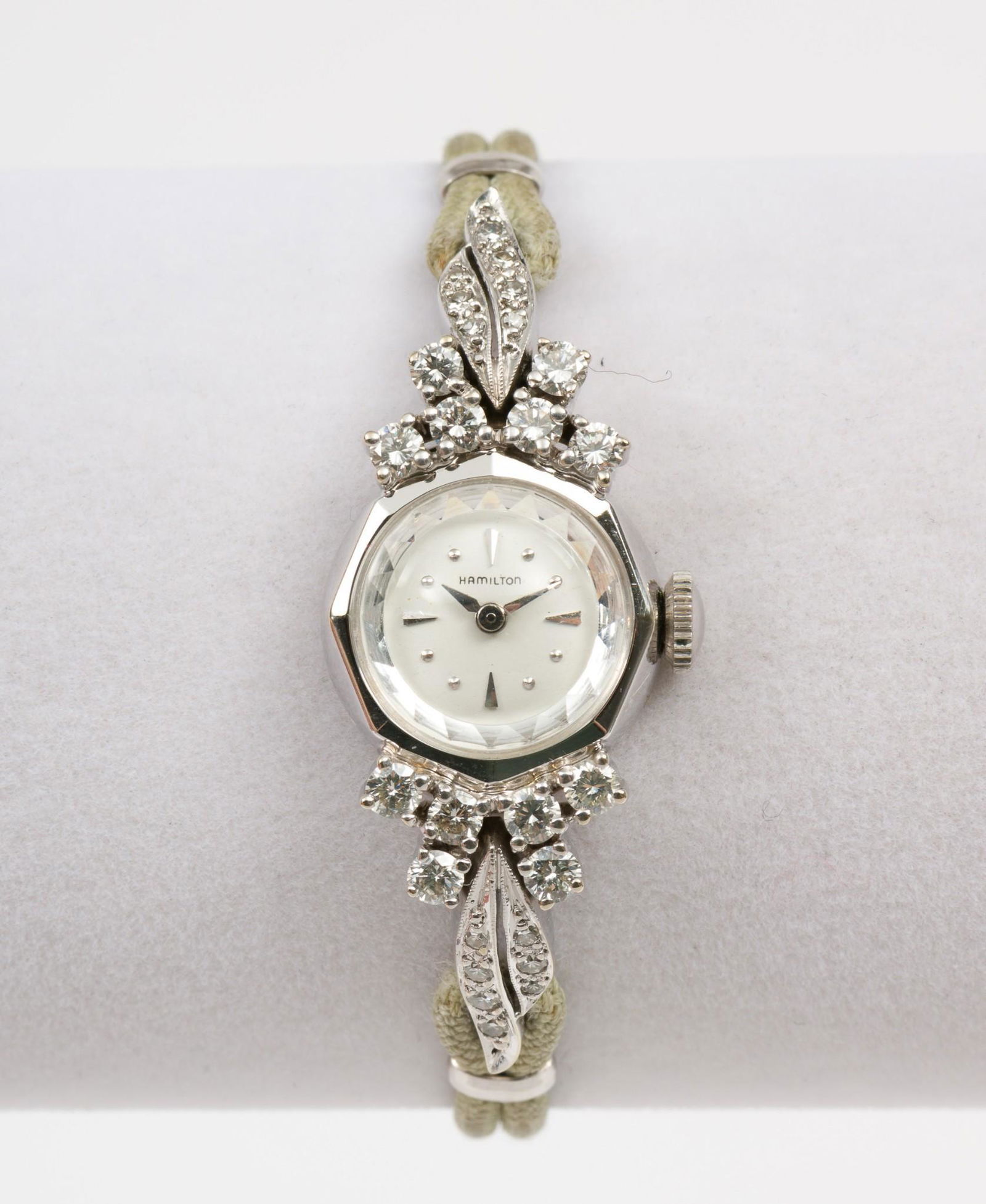 Hamilton 1.08 CTW Diamond & 14K White Gold Ladies Wristwatch (1 of 8)
