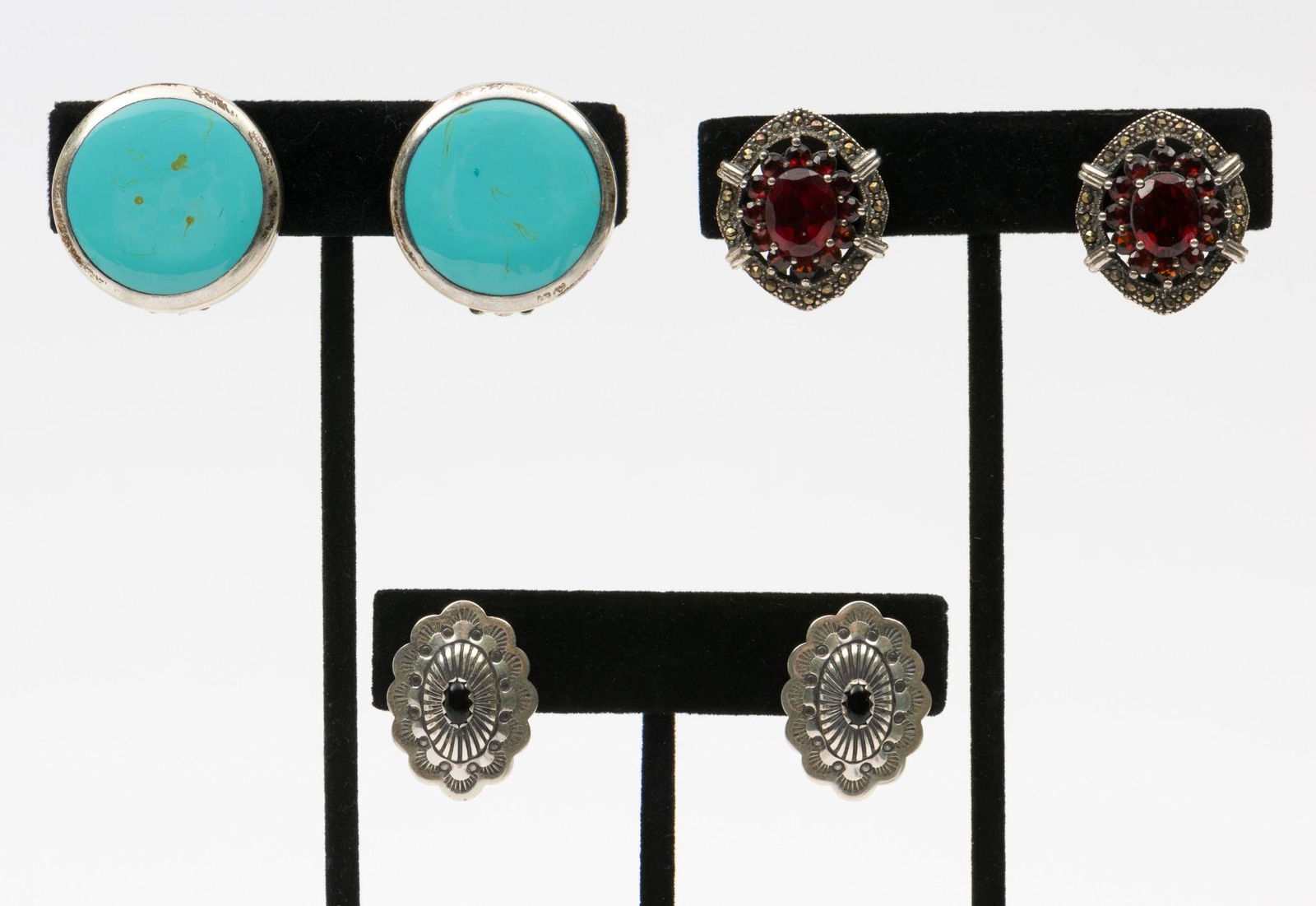 3 Pairs of Sterling Earrings incl Turquoise (1 of 9)