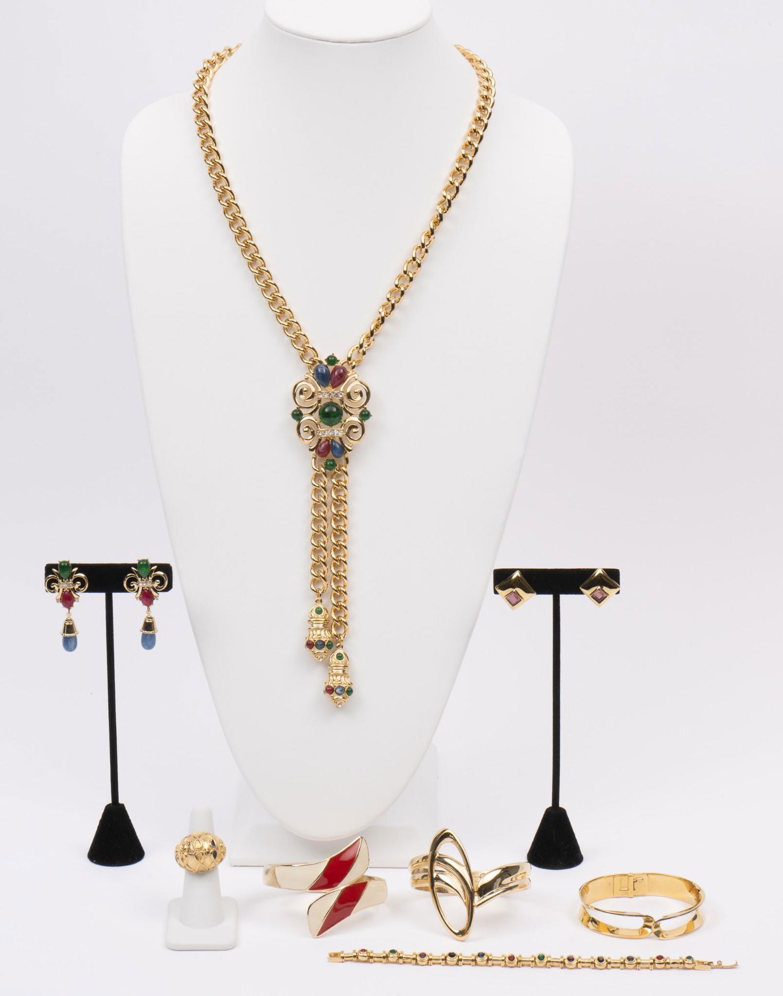 Trifari and Bianca Necklace, 4 bracelets, 2 Earrings, and Ring (1 of 19)