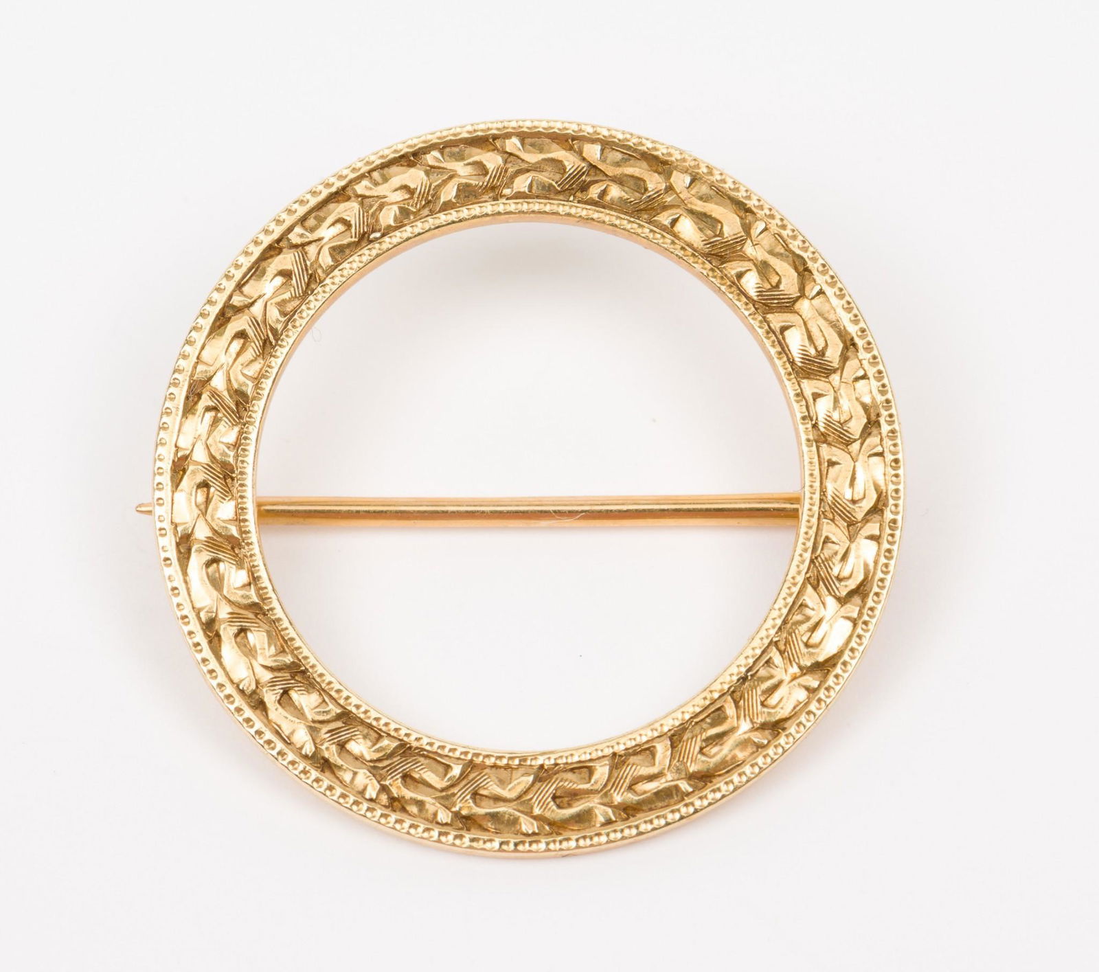 Vintage 14K Circle Brooch (1 of 3)