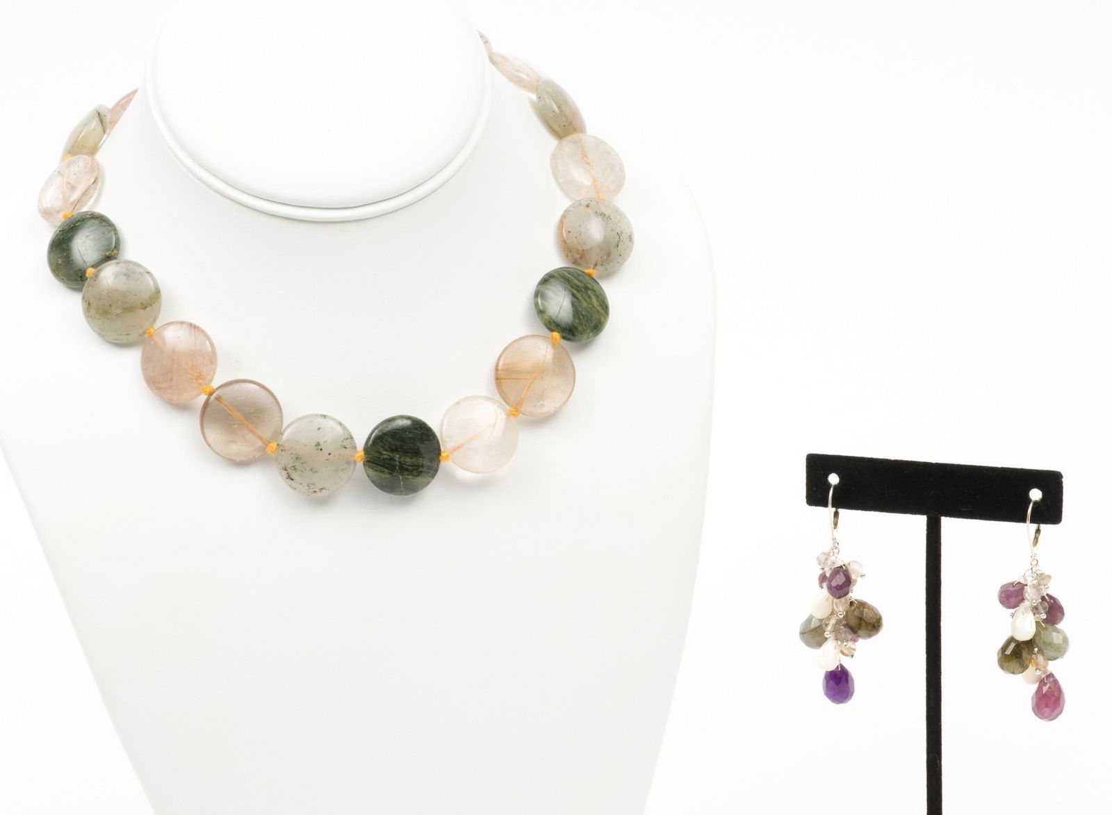 Hardstone Bead Necklace and Earrings (1 of 5)