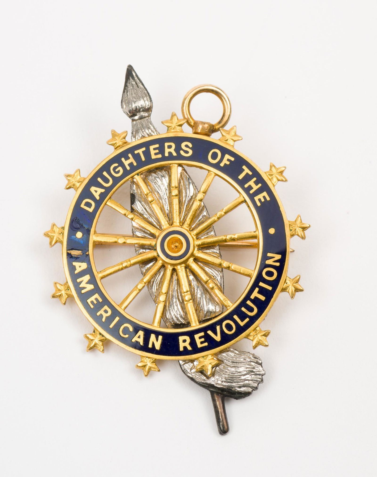 14K, Sterling, and Enamel DAR Brooch in Box (1 of 5)