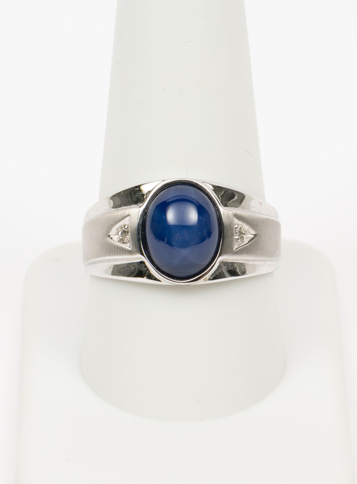 10K White Gold Star Sapphire Ring (1 of 4)