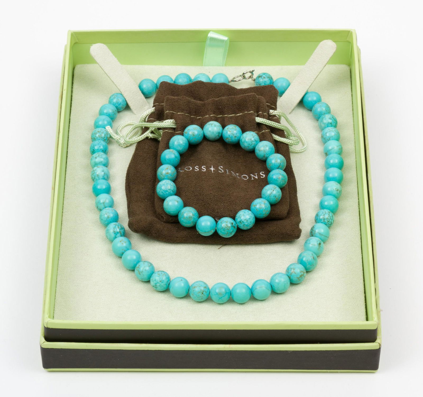 Ross Simons Turquoise Bead Necklace and Bracelet (1 of 7)