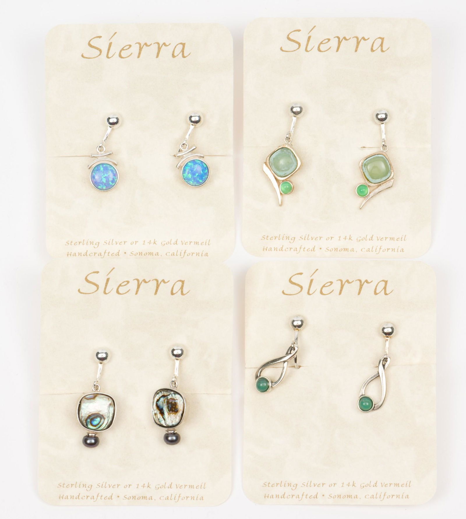 4 Pairs of Sierra Sterling and Gemstone Earrings (1 of 5)