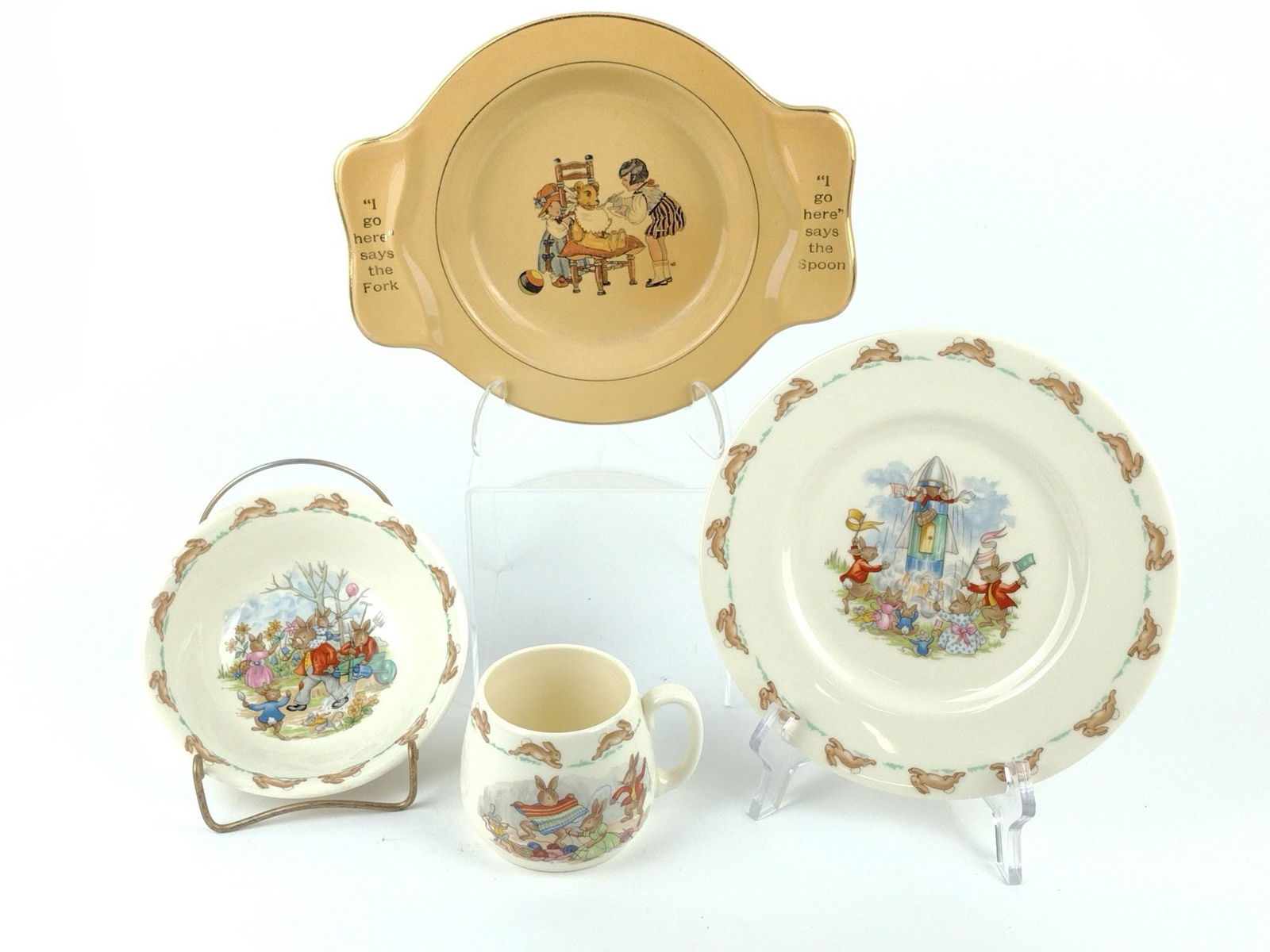 4 Pcs Child's Dinnerware Incl Bunnykins (1 of 3)