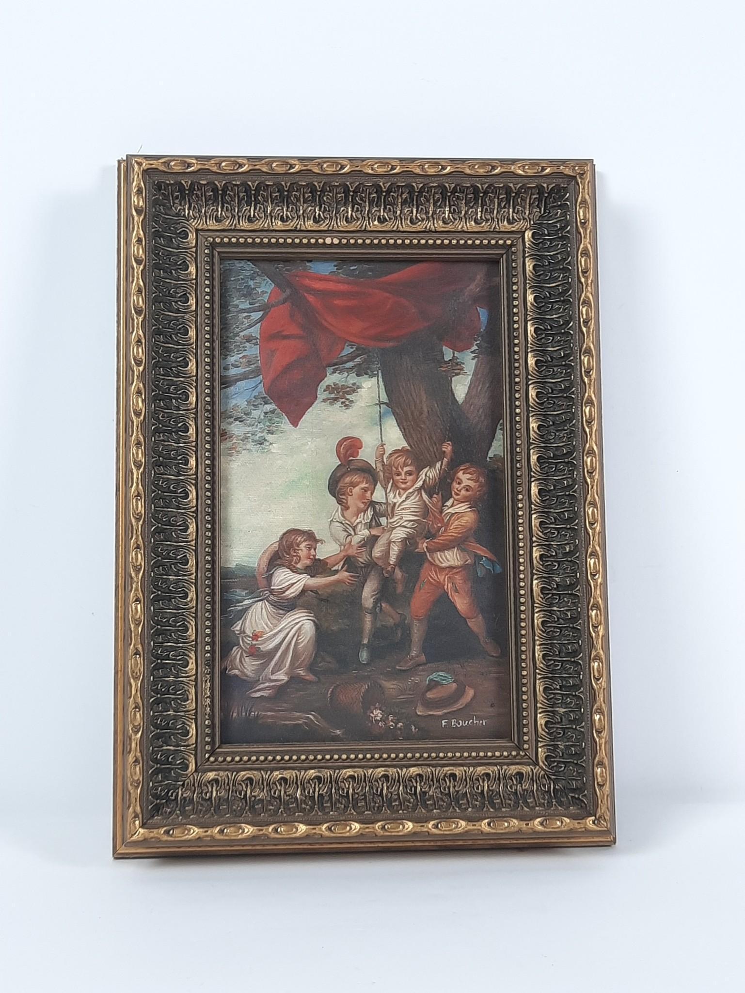 Francois Boucher Children Swinging Print on Canvas (1 of 3)