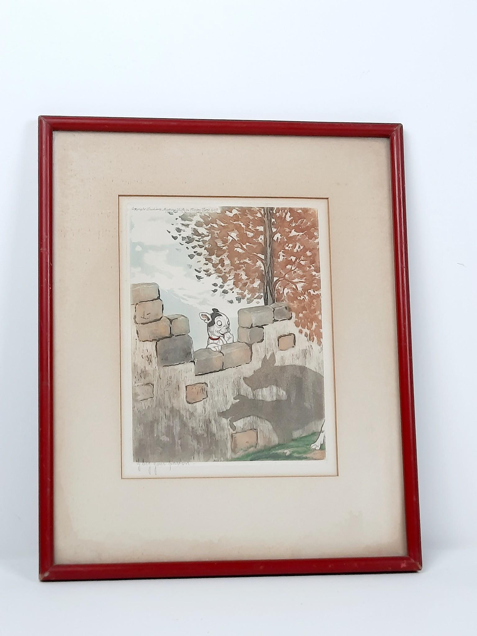 1938 Boris O'Klein Ducher and Mathieu Hand Colored Etching (1 of 4)