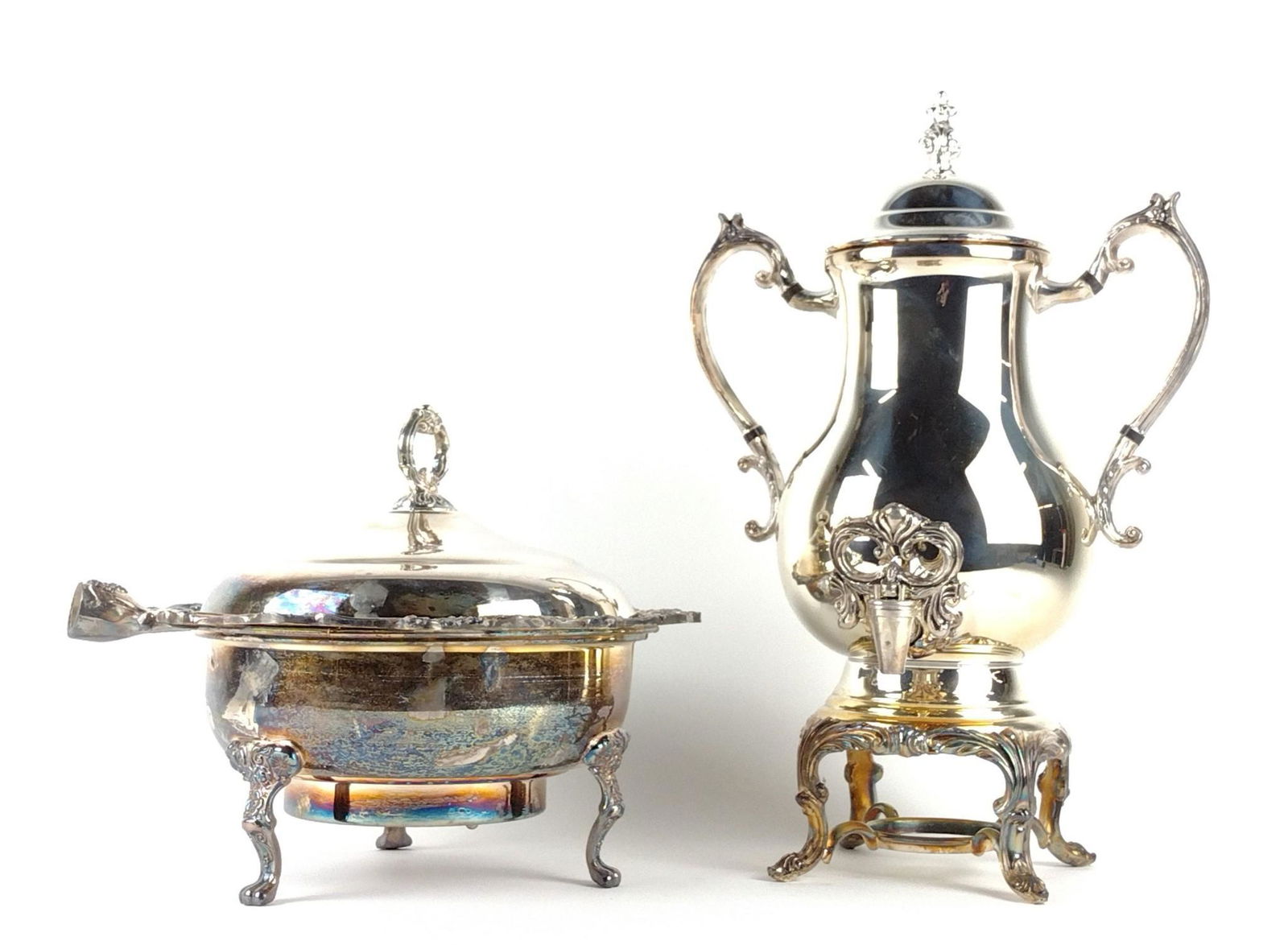 Silverplate Urn and Chaffing Dish (1 of 4)