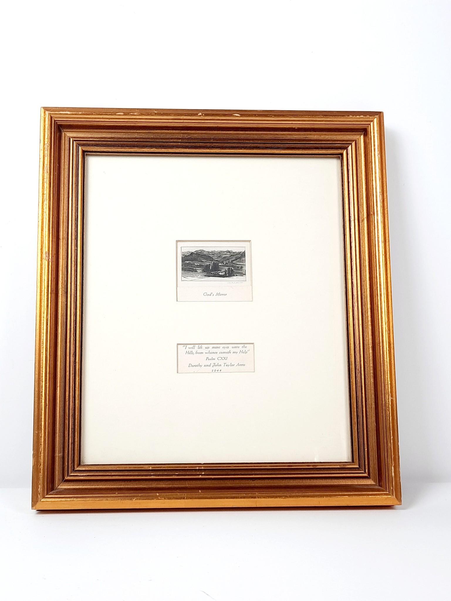 John Taylor Arms God's Mirror Psalm: Overall with frame 14-3/4" high x 12-1/2" wide. LR IMPORTANT: Before bidding, please read the terms and conditions. When you registered for the auction you agreed to these terms and will be required t