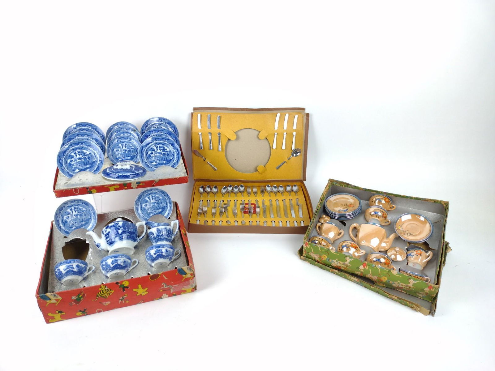 2 Toy Tea Sets & 1 Flatware Set (1 of 7)