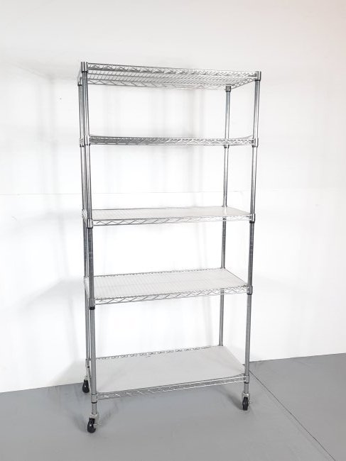 NFS Seville Classic Chrome 4 Shelf Rolling Rack (1 of 2)