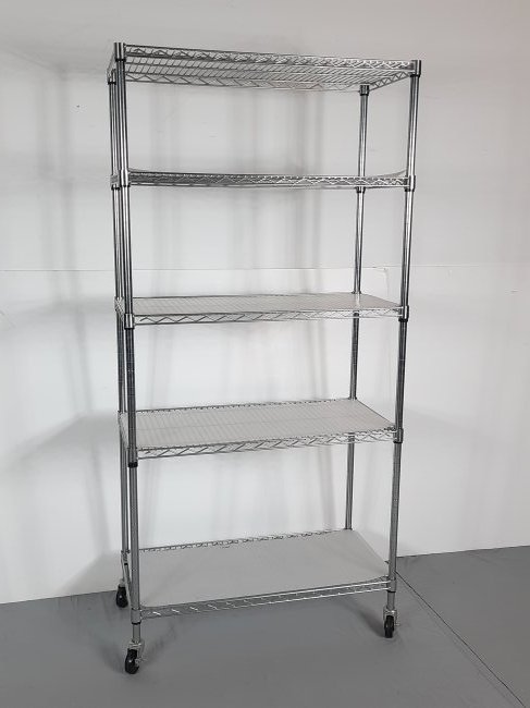 NFS Seville Classic Chrome 4 Shelf Rolling Rack (1 of 2)