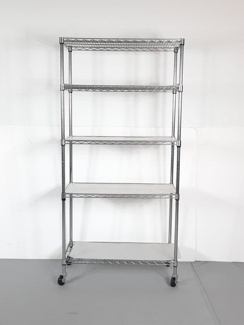 NFS Seville Classic Chrome 4 Shelf Rolling Rack (1 of 2)
