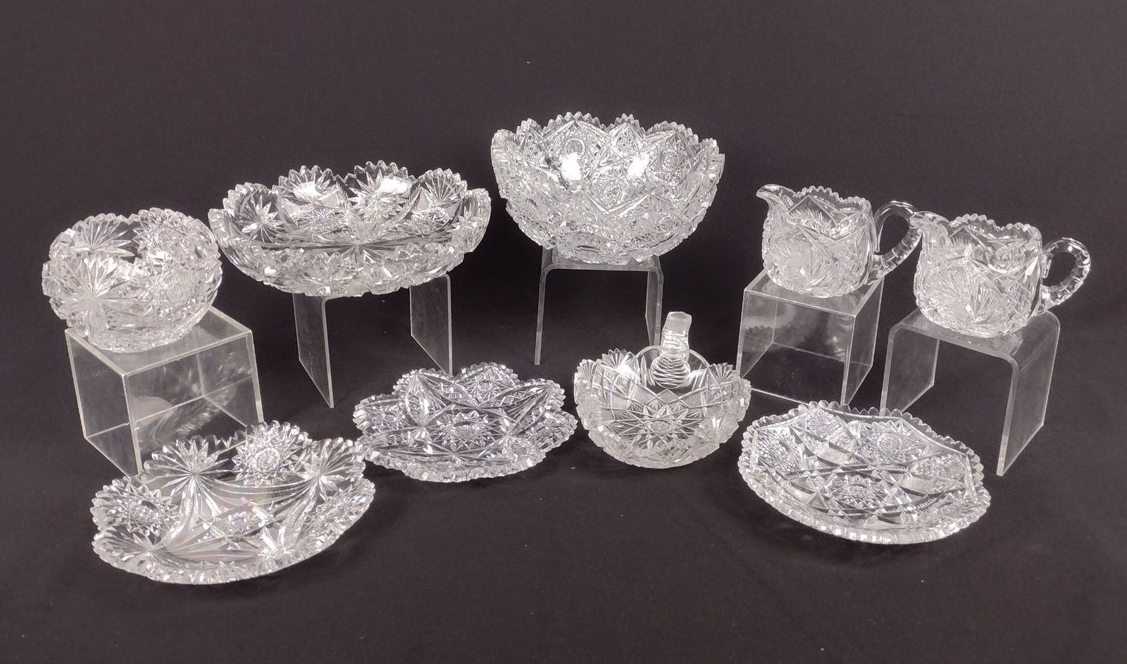 9 Pcs Cut Glass and EAPG Horseshoe Set (1 of 2)